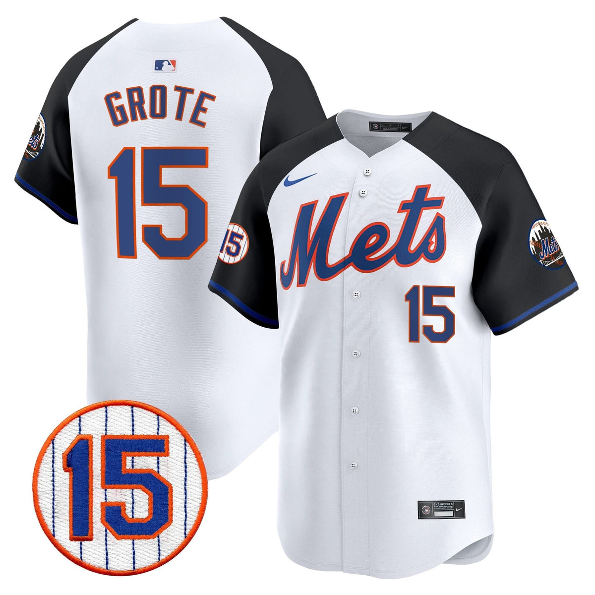 New York Mets Jerry Grote Patch Vapor Premier Limited Jersey - Stitched