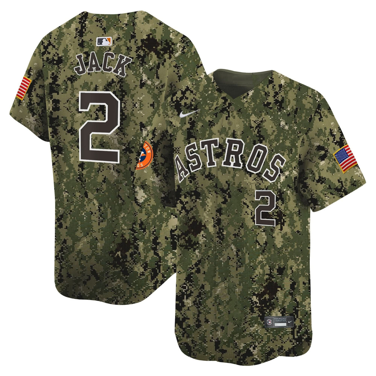 Houston Astros USMC Alternate Vapor Premier Limited Jersey - Stitched-Cuztomshoes