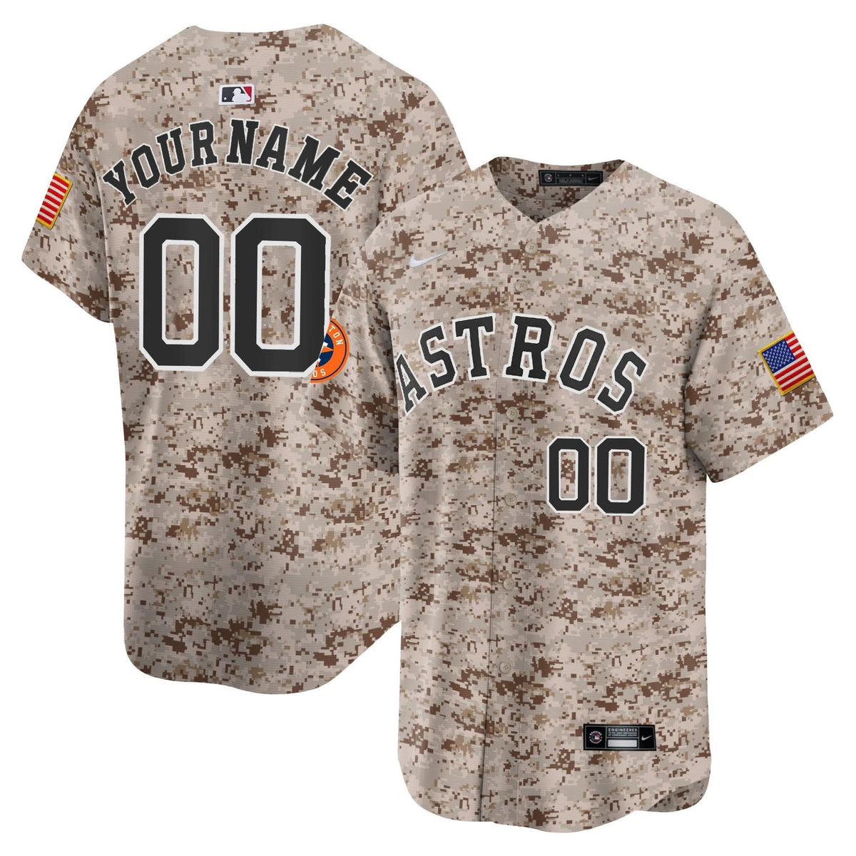 Houston Astros USMC Alternate Vapor Premier Limited Custom Jersey - Stitched-Cuztomshoes