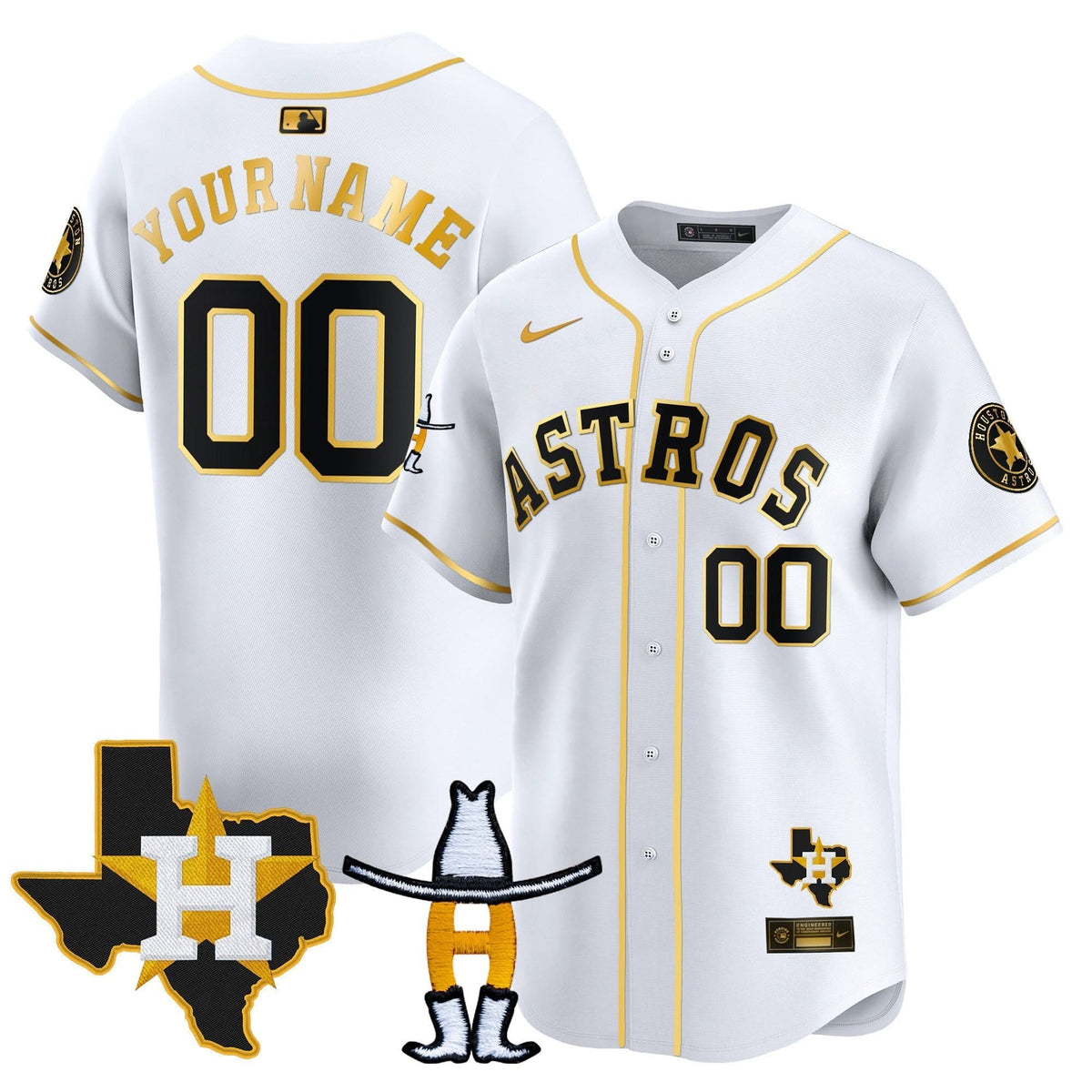 Houston Astros Houston Rodeo Patch Vapor Premier Limited Custom Jersey V2 - Stitched