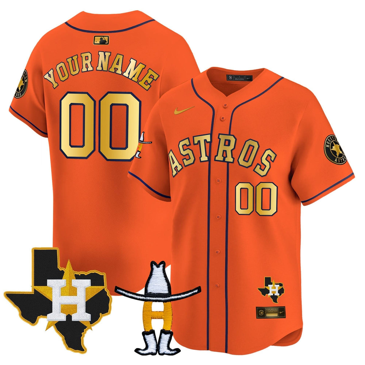 Houston Astros Houston Rodeo Patch Vapor Premier Limited Custom Jersey V2 - Stitched