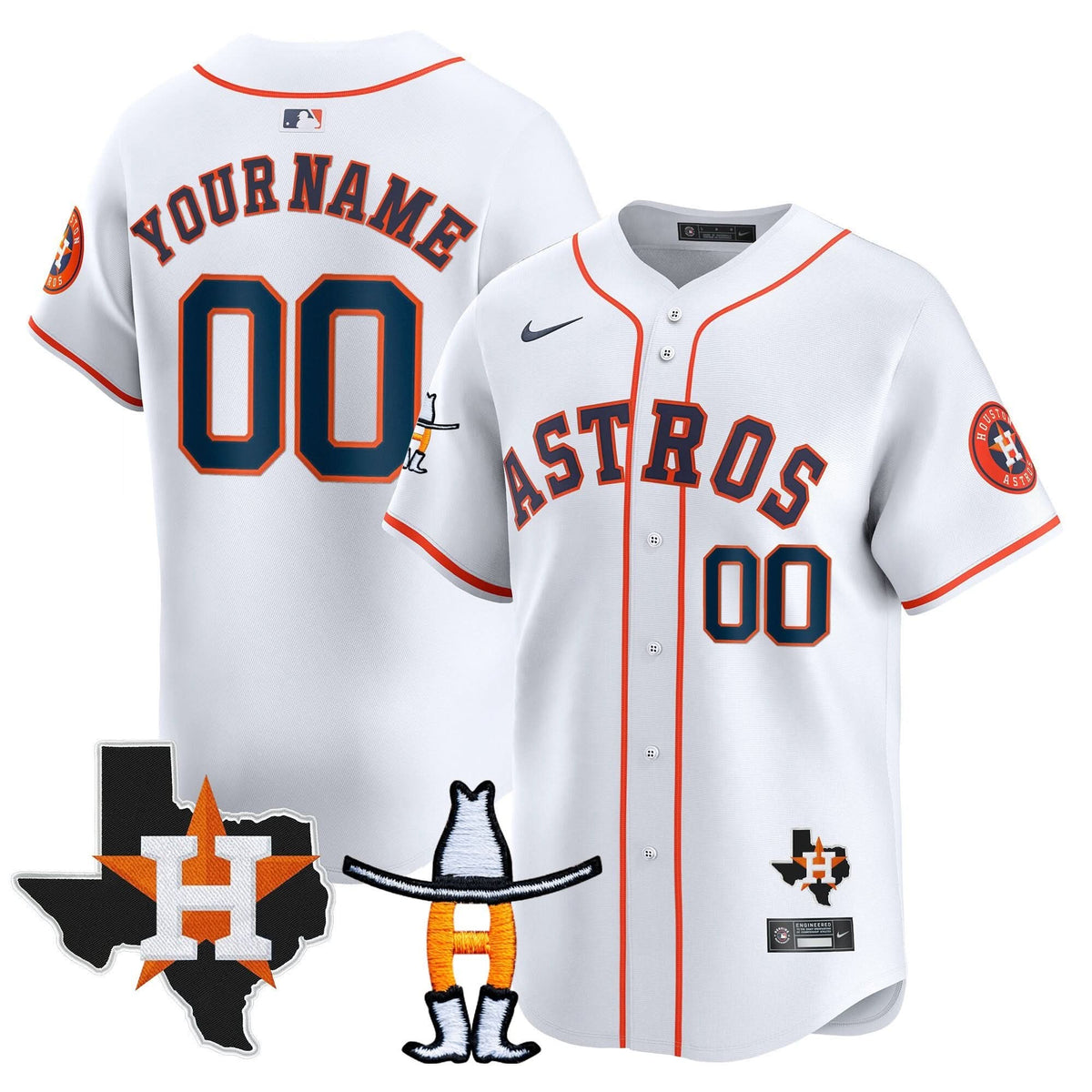Houston Astros Houston Rodeo Patch Vapor Premier Limited Custom Jersey V2 - Stitched