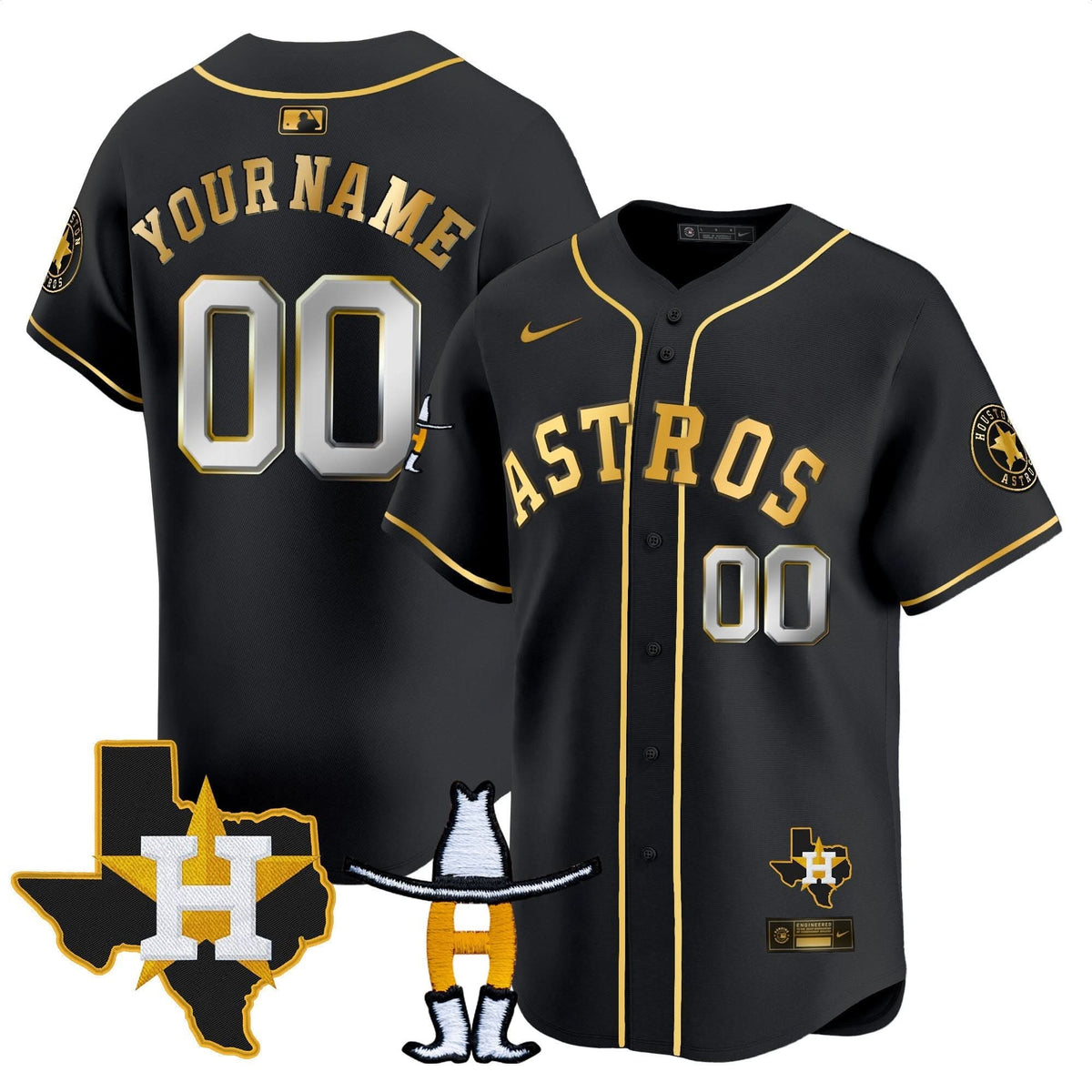 Houston Astros Houston Rodeo Patch Vapor Premier Limited Custom Jersey V2 - Stitched