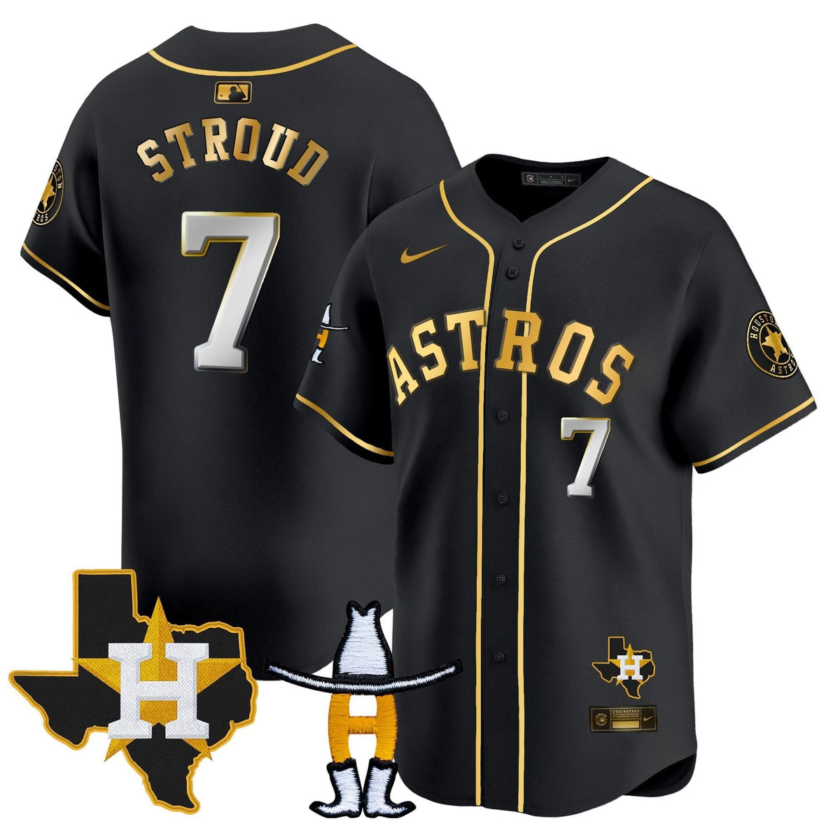 Houston Astros Houston Rodeo Patch Vapor Premier Limited Jersey V2 - Stitched