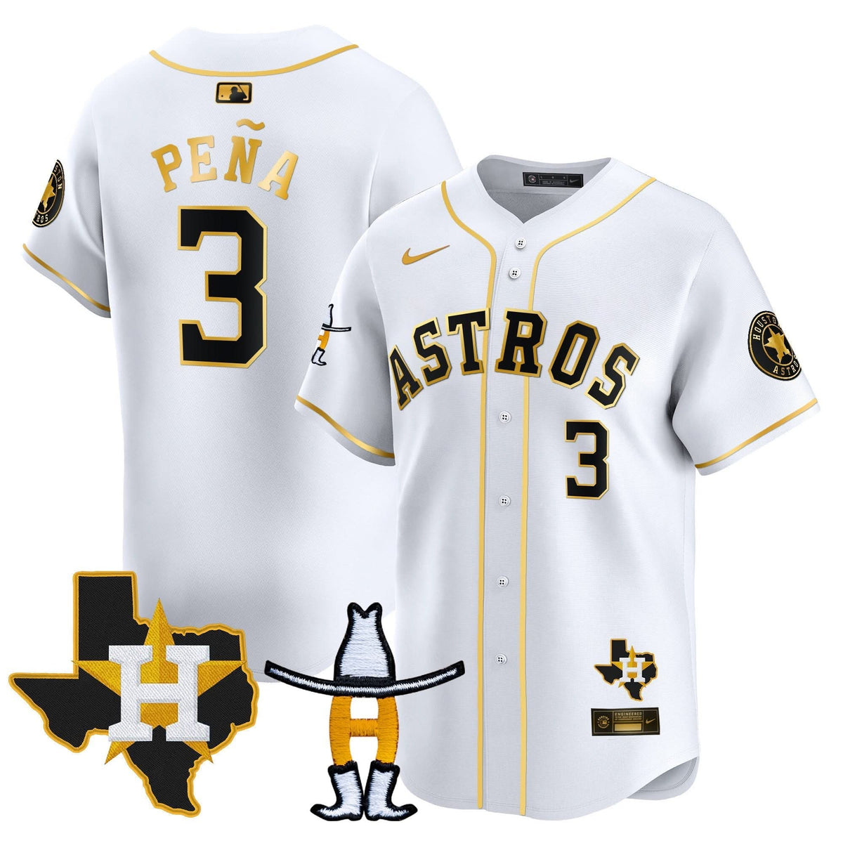 Houston Astros Houston Rodeo Patch Vapor Premier Limited Jersey V2 - Stitched