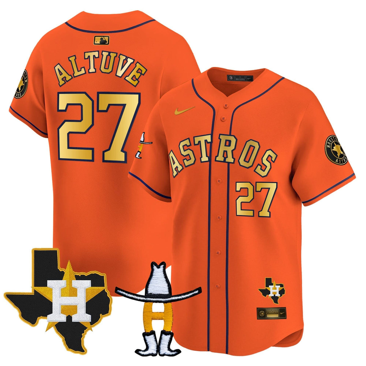 Houston Astros Houston Rodeo Patch Vapor Premier Limited Jersey V2 - Stitched