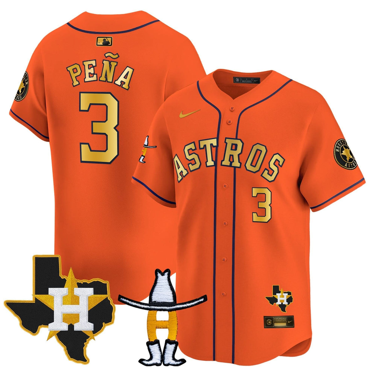Houston Astros Houston Rodeo Patch Vapor Premier Limited Jersey V2 - Stitched