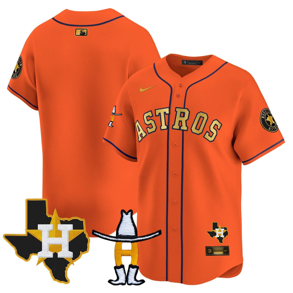 Houston Astros Houston Rodeo Patch Vapor Premier Limited Jersey V2 - Stitched