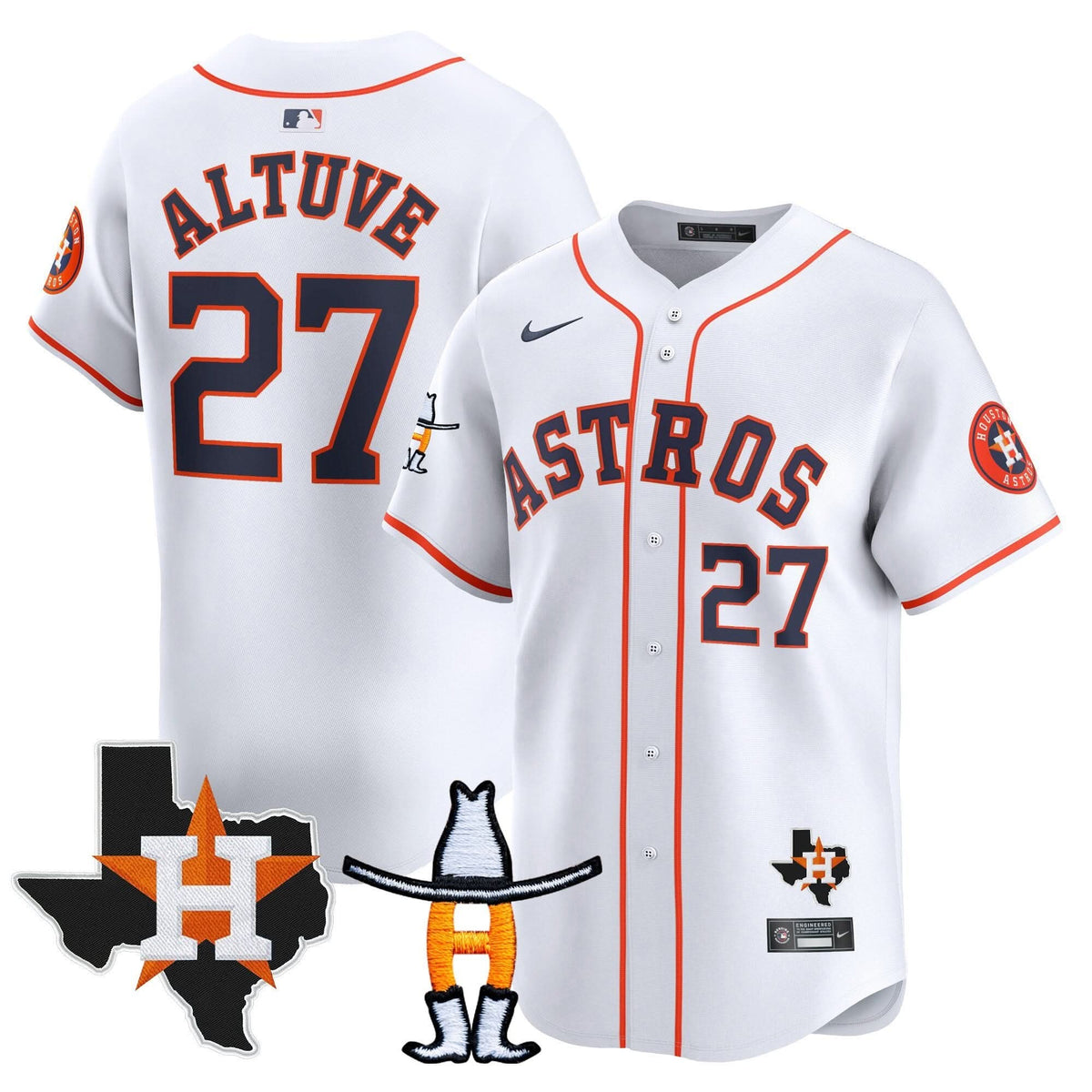 Houston Astros Houston Rodeo Patch Vapor Premier Limited Jersey V2 - Stitched