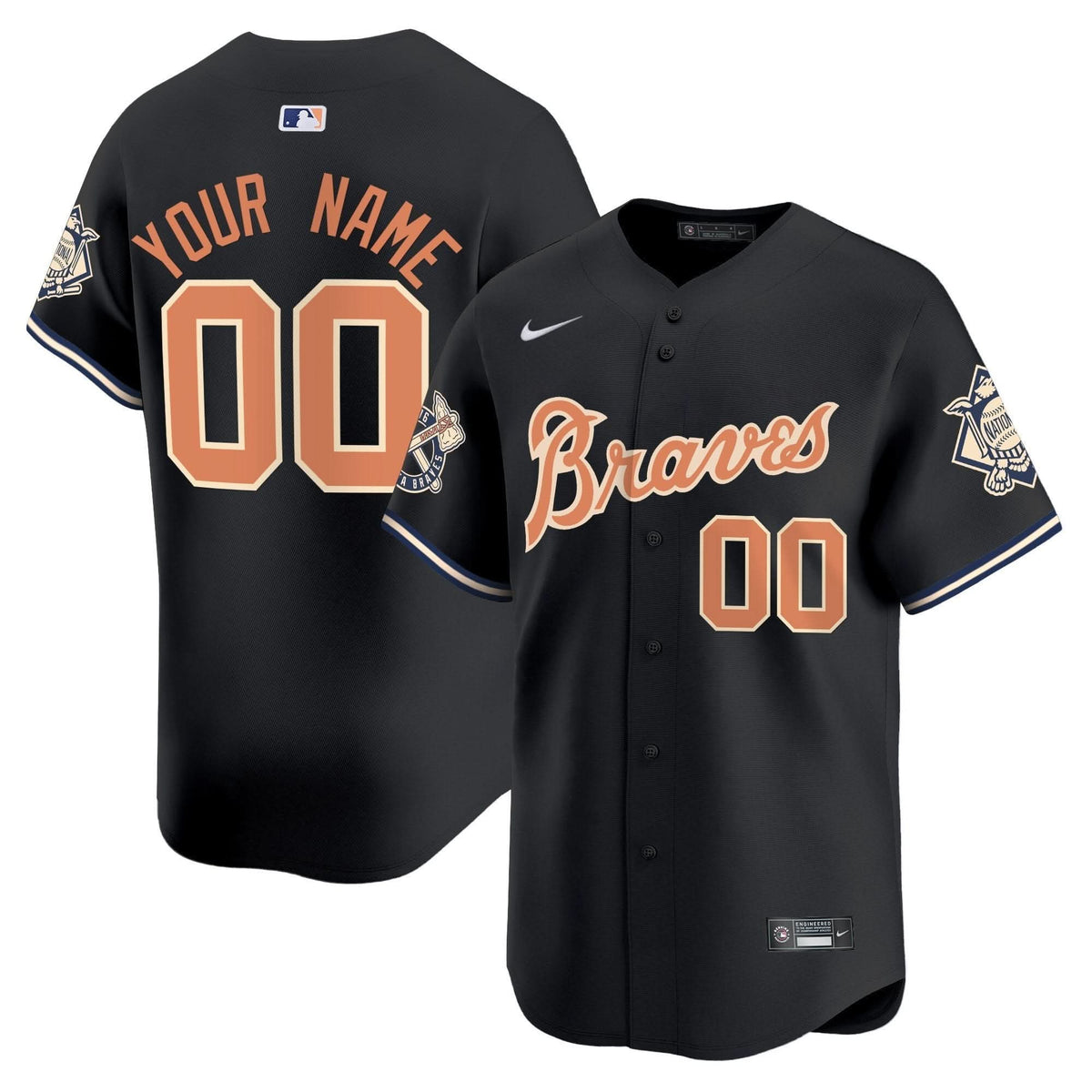 Atlanta Braves Peaches n' Cream Vapor Premier Limited Custom Jersey - Stitched