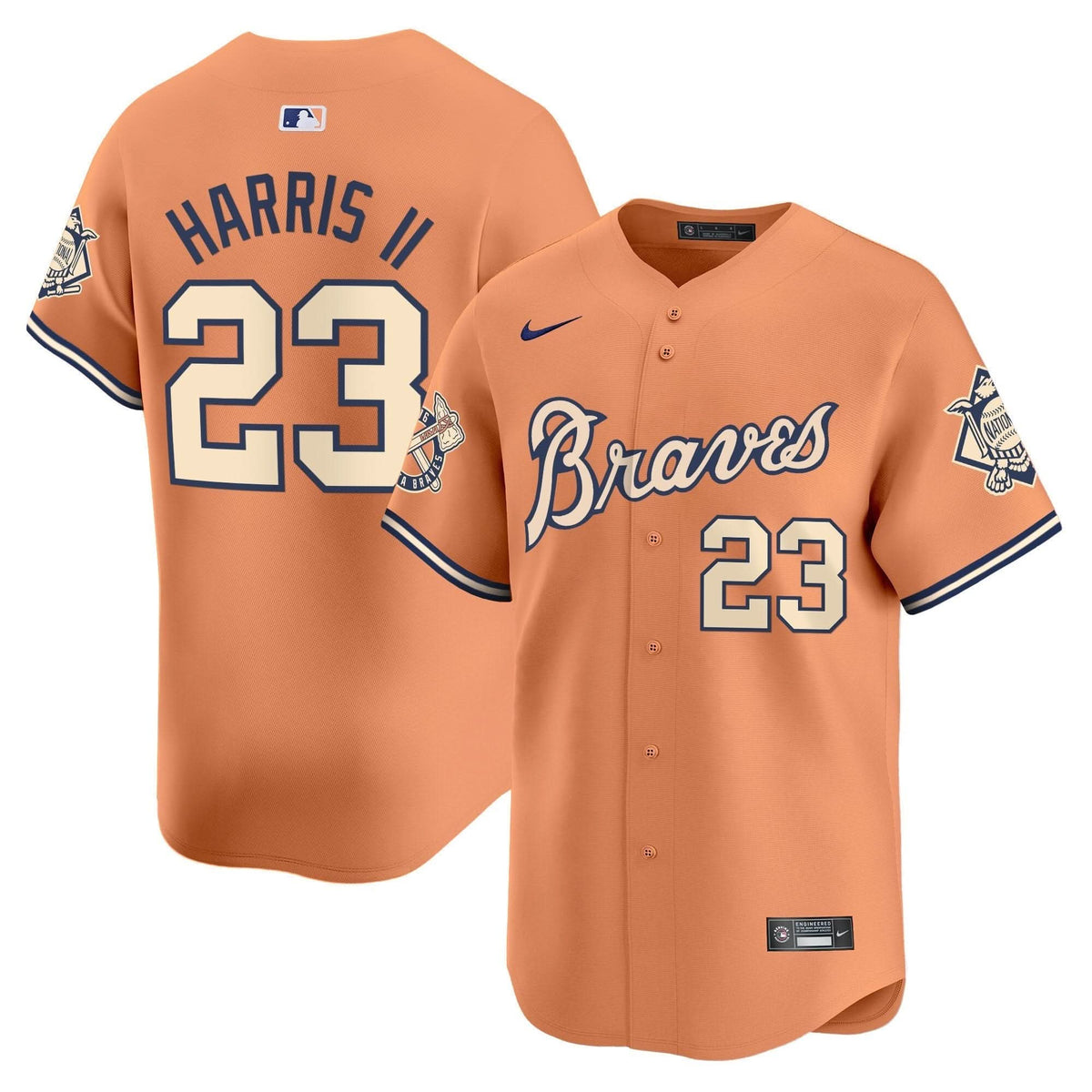 Atlanta Braves Peaches n' Cream Vapor Premier Limited Jersey - Stitched