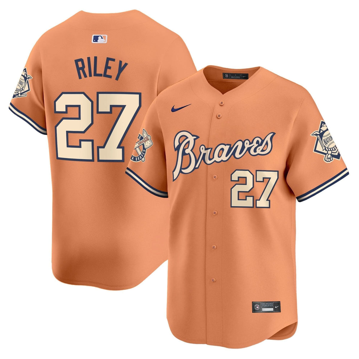 Atlanta Braves Peaches n' Cream Vapor Premier Limited Jersey - Stitched