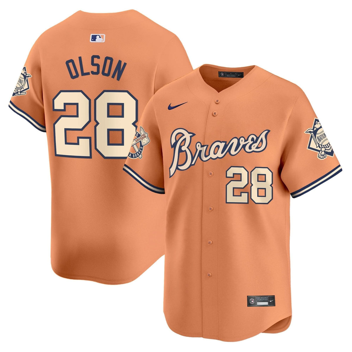 Atlanta Braves Peaches n' Cream Vapor Premier Limited Jersey - Stitched