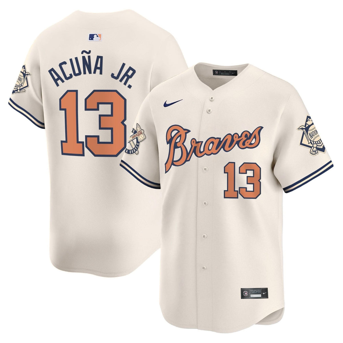 Atlanta Braves Peaches n' Cream Vapor Premier Limited Jersey - Stitched