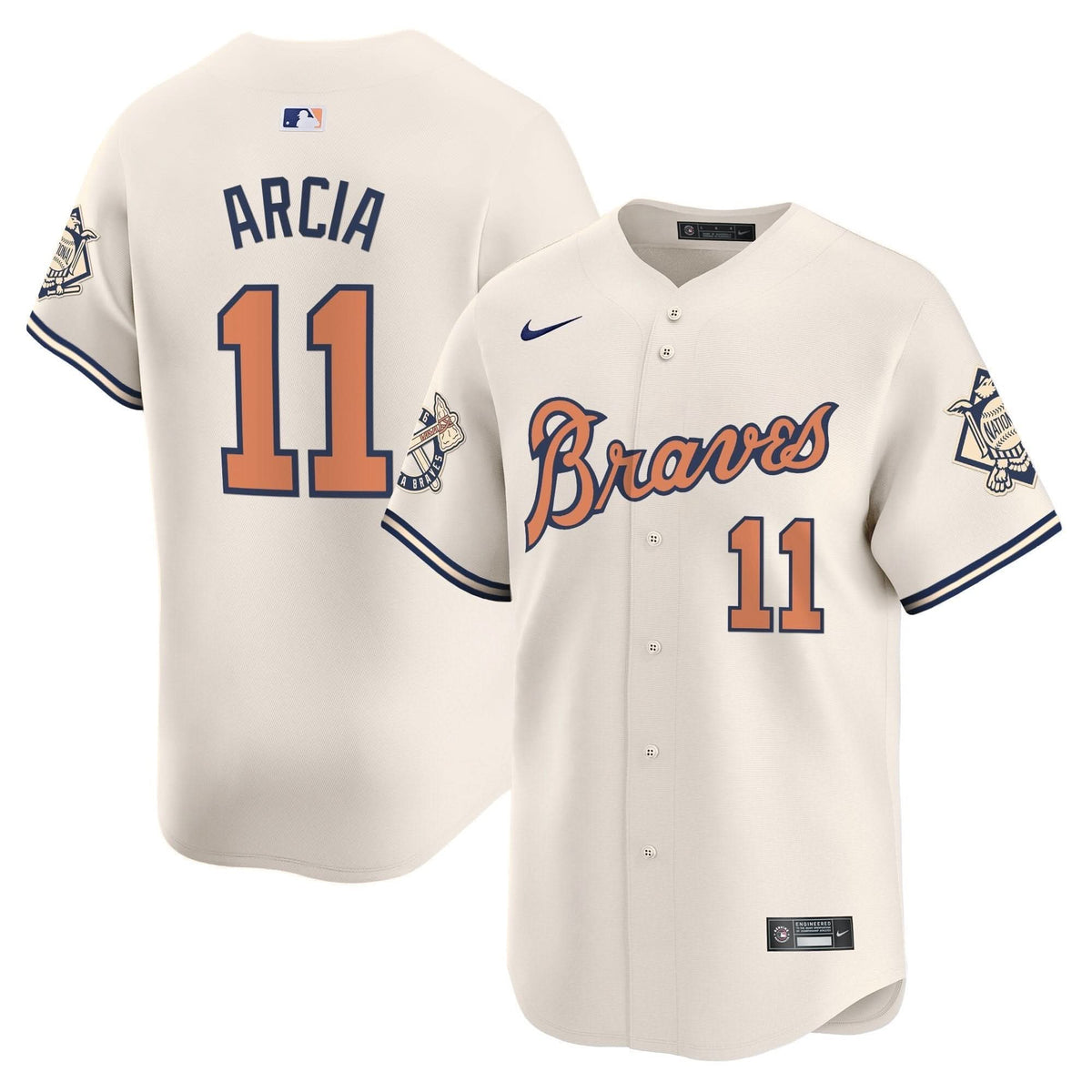 Atlanta Braves Peaches n' Cream Vapor Premier Limited Jersey - Stitched