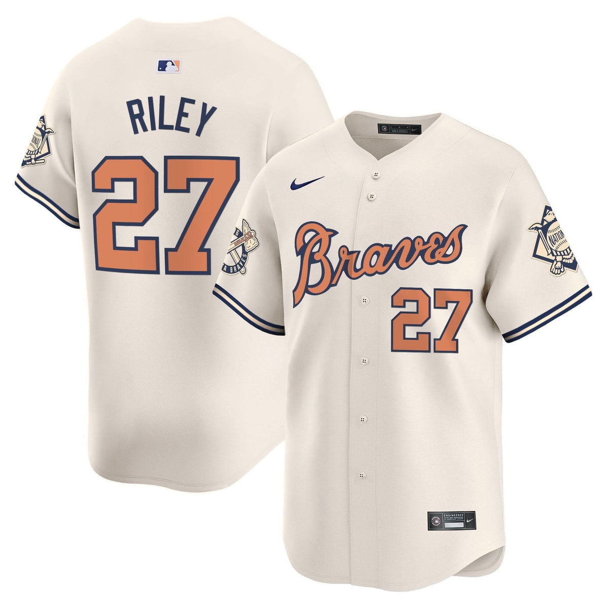 Atlanta Braves Peaches n' Cream Vapor Premier Limited Jersey - Stitched