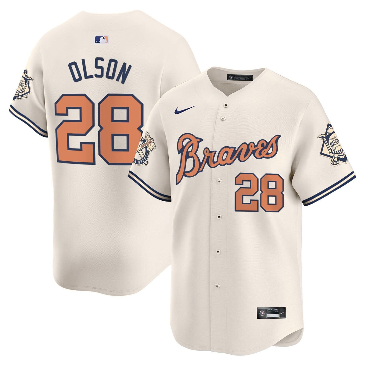 Atlanta Braves Peaches n' Cream Vapor Premier Limited Jersey - Stitched