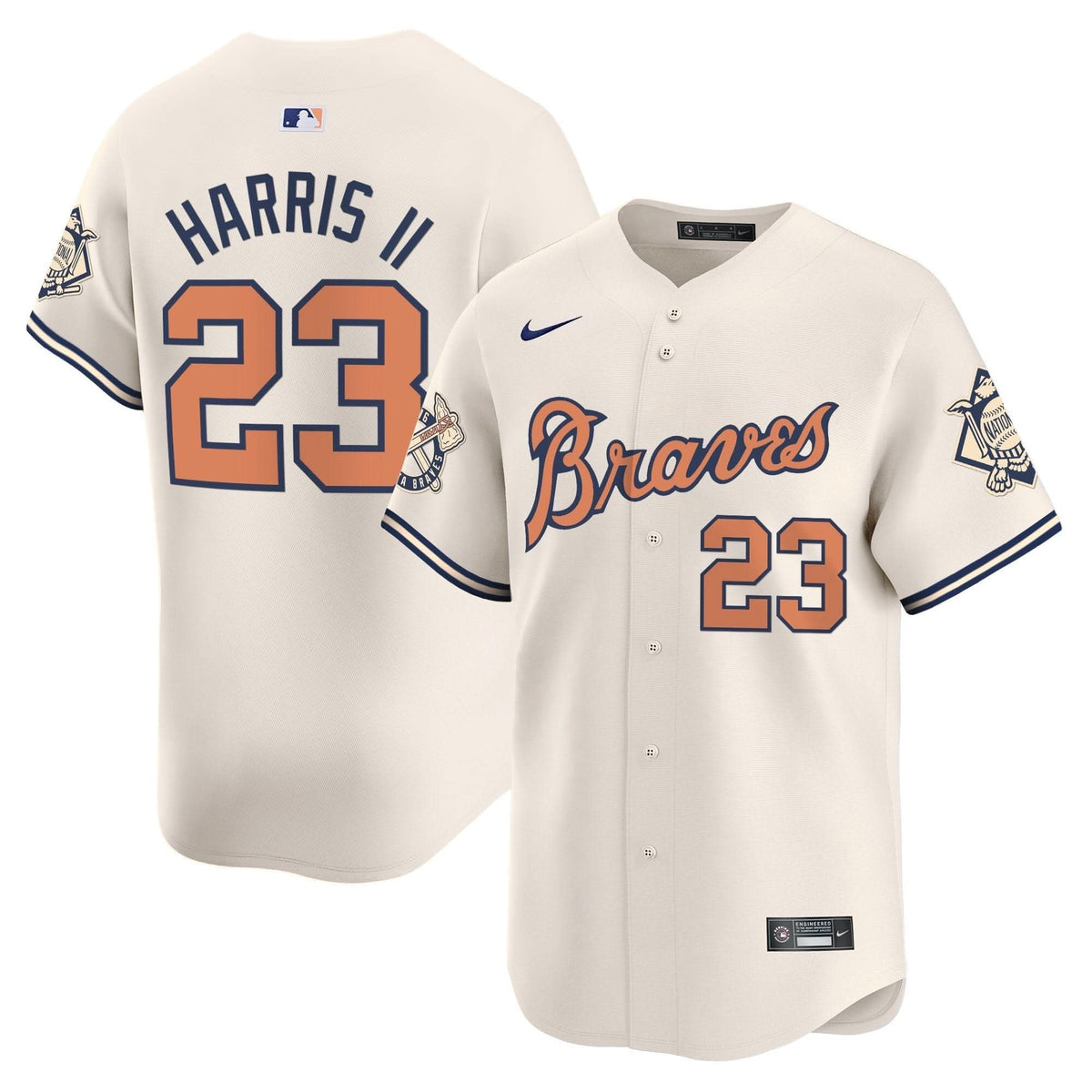 Atlanta Braves Peaches n' Cream Vapor Premier Limited Jersey - Stitched