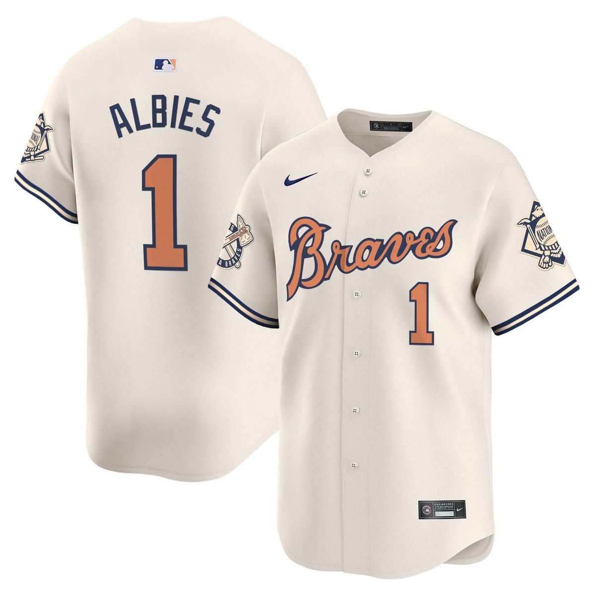 Atlanta Braves Peaches n' Cream Vapor Premier Limited Jersey - Stitched