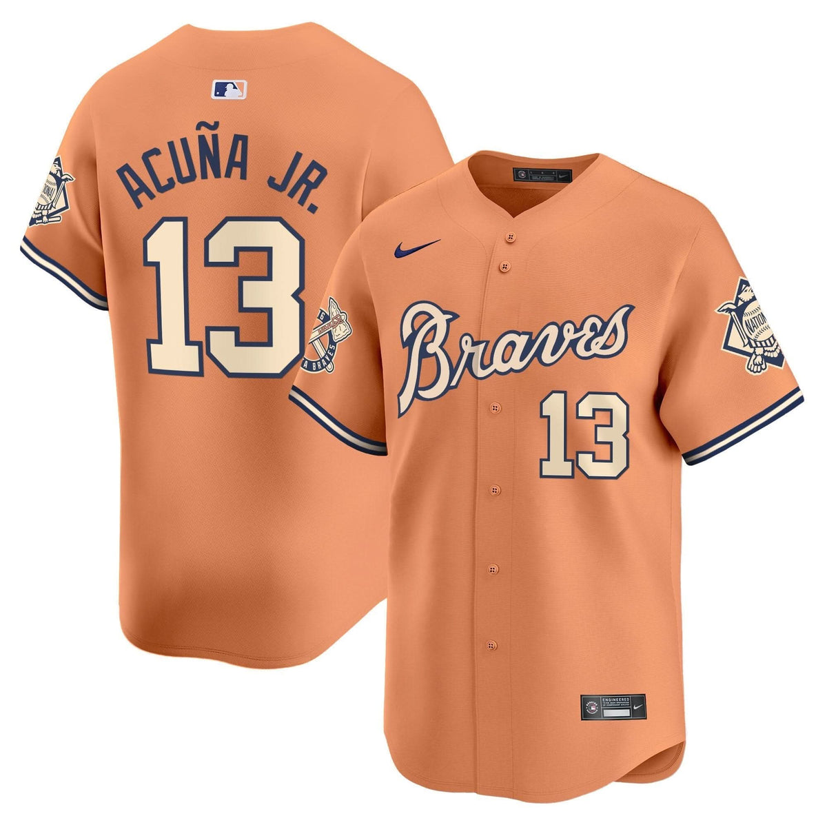 Atlanta Braves Peaches n' Cream Vapor Premier Limited Jersey - Stitched