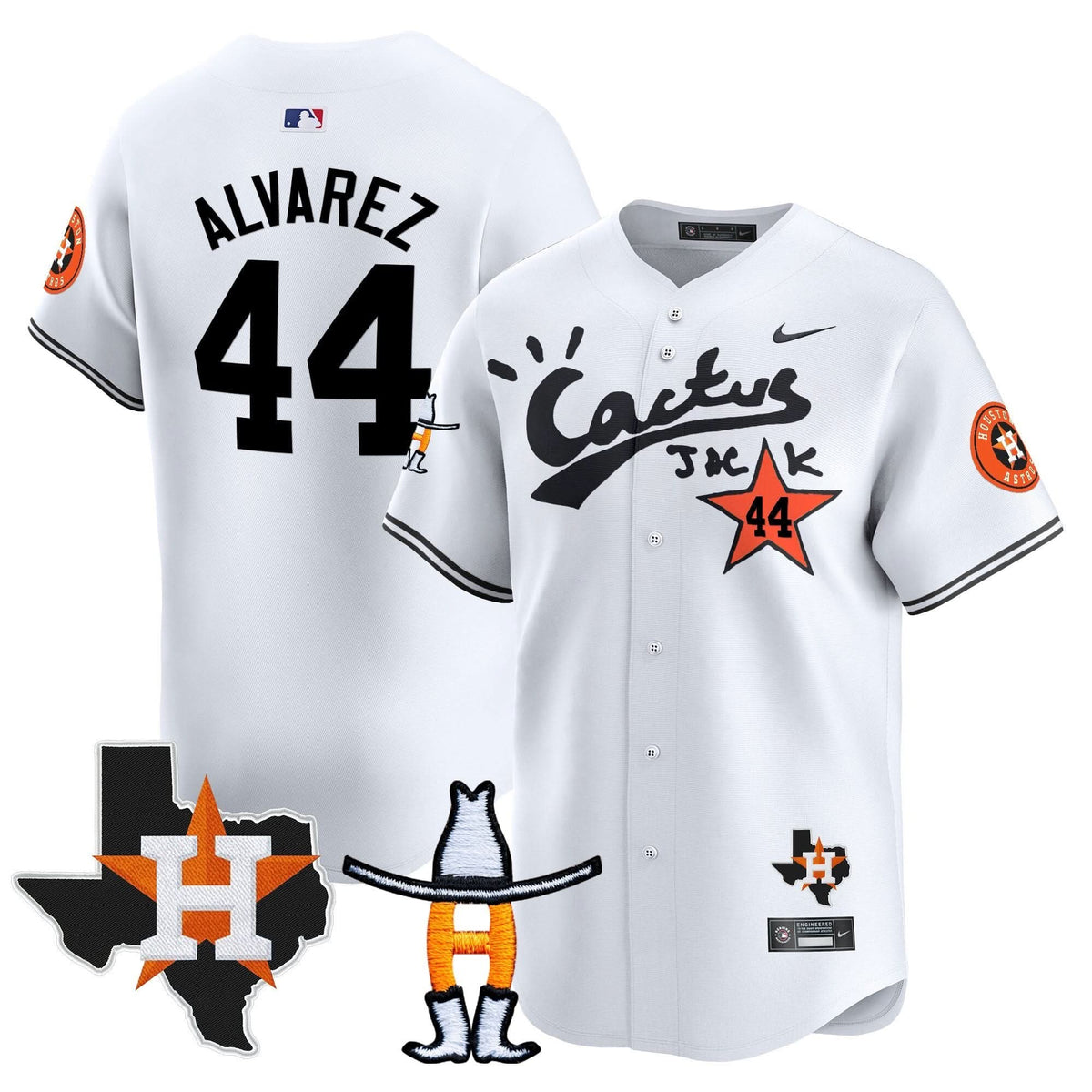 Houston Astros Cactus Jack Houston Rodeo Patch Vapor Premier Limited Jersey - Stitched-Cuztomshoes