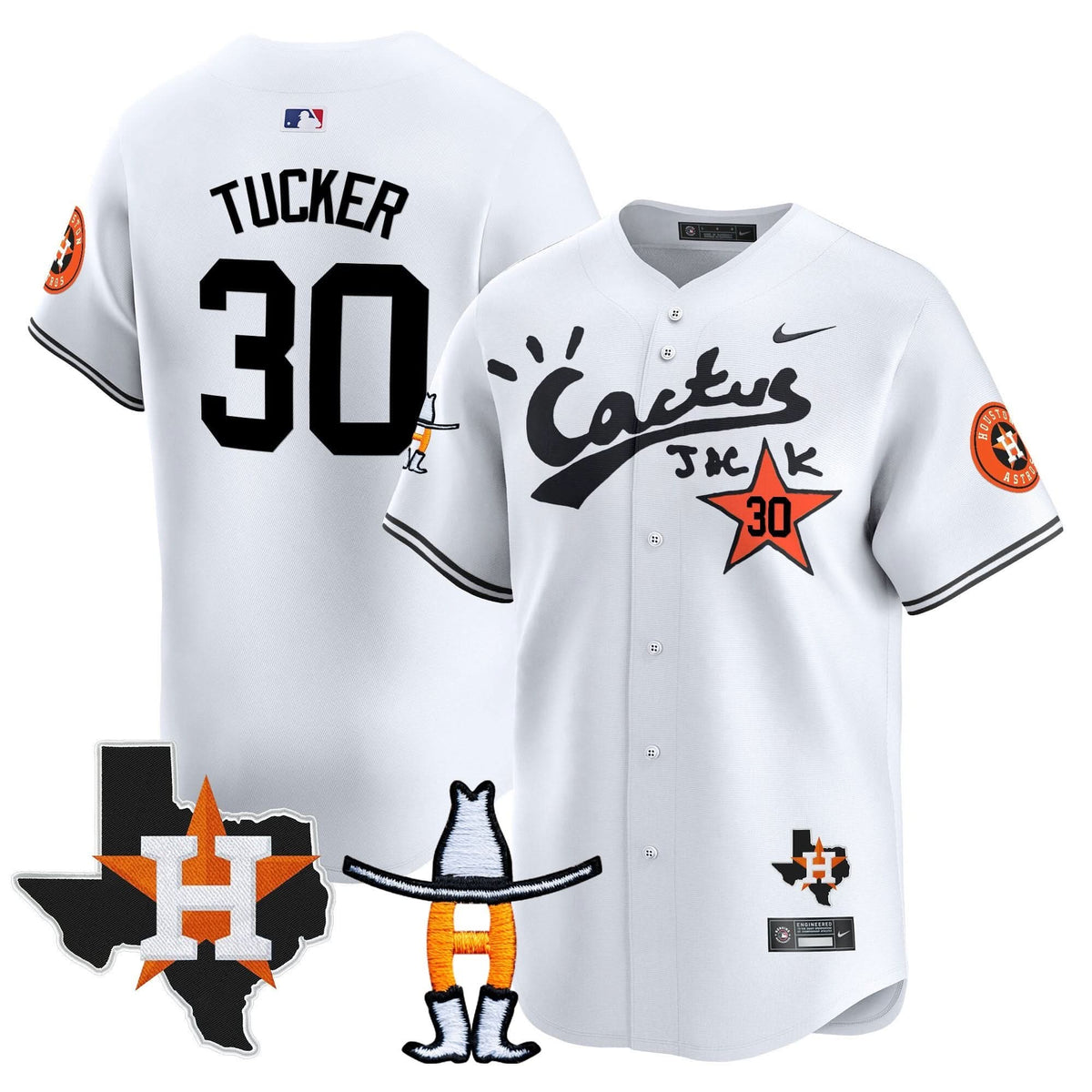 Houston Astros Cactus Jack Houston Rodeo Patch Vapor Premier Limited Jersey - Stitched-Cuztomshoes