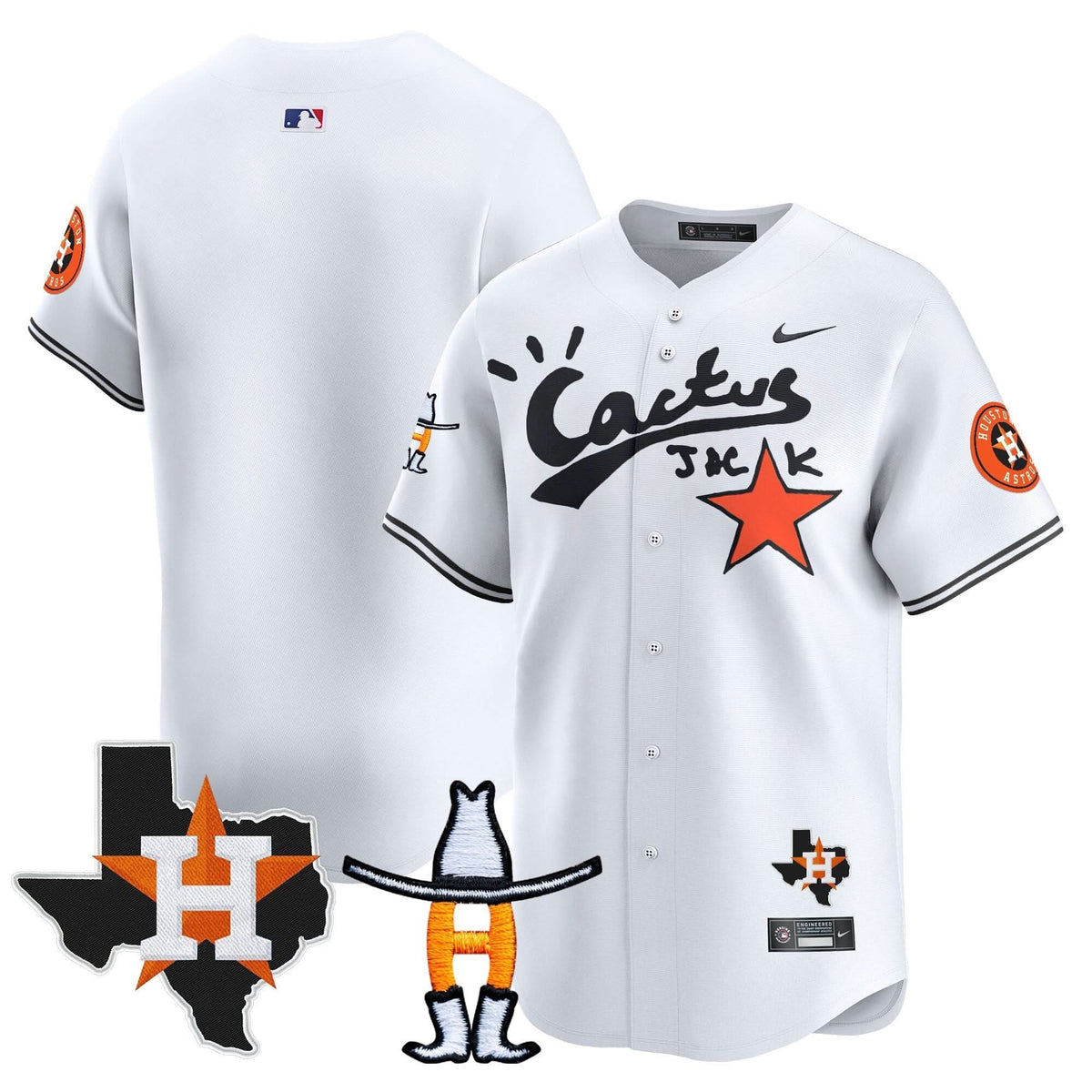 Houston Astros Cactus Jack Houston Rodeo Patch Vapor Premier Limited Jersey - Stitched-Cuztomshoes