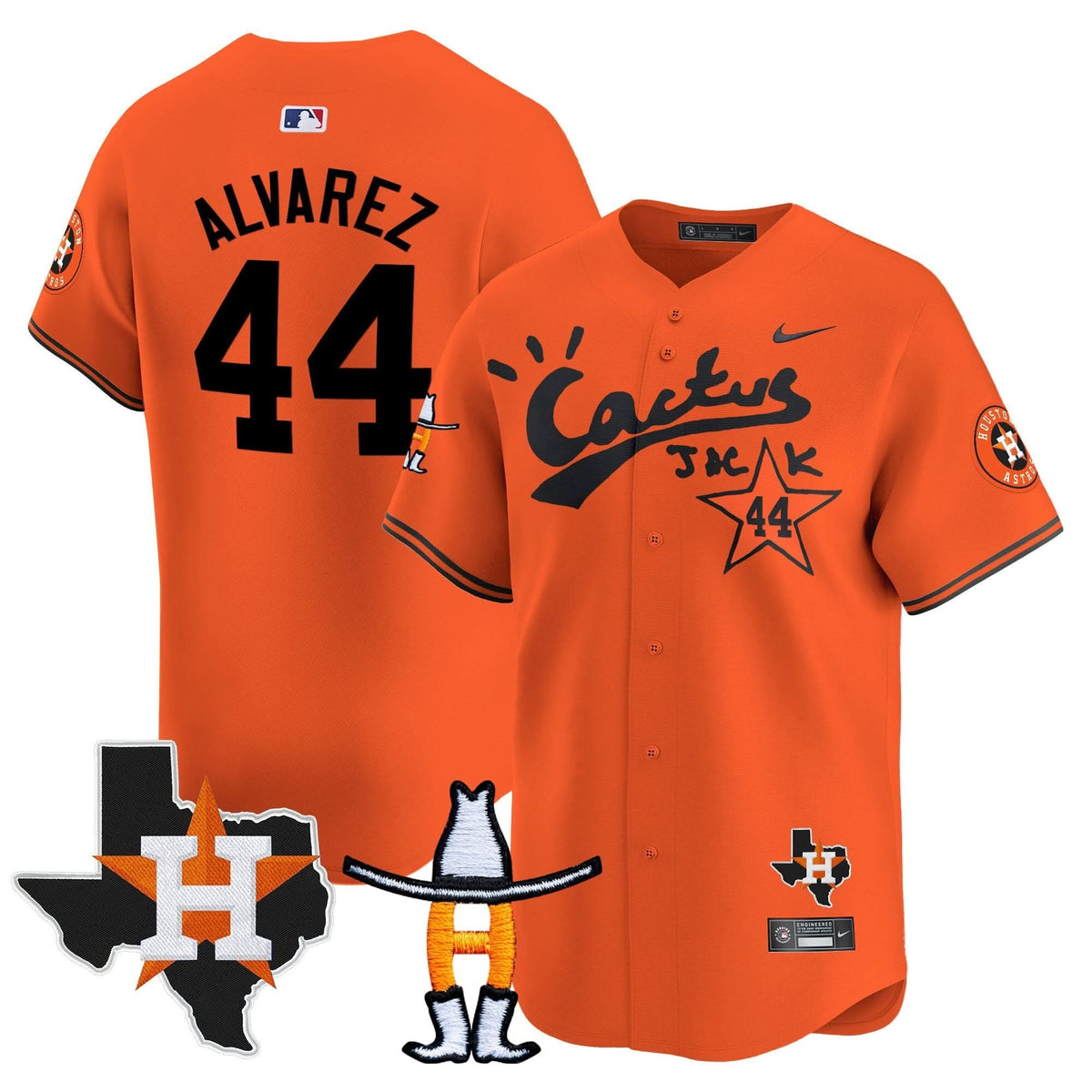 Houston Astros Cactus Jack Houston Rodeo Patch Vapor Premier Limited Jersey - Stitched-Cuztomshoes