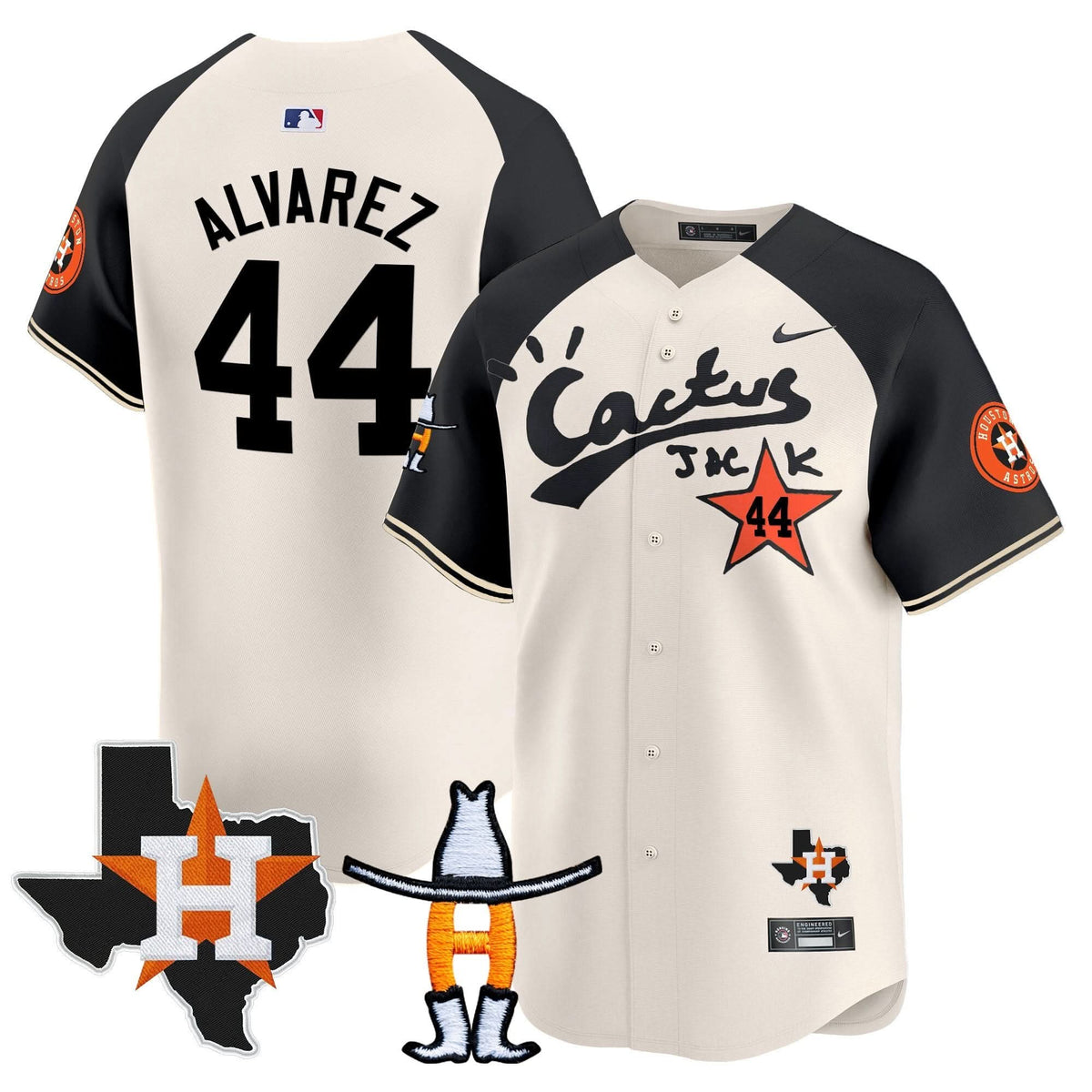 Houston Astros Cactus Jack Houston Rodeo Patch Vapor Premier Limited Jersey - Stitched-Cuztomshoes