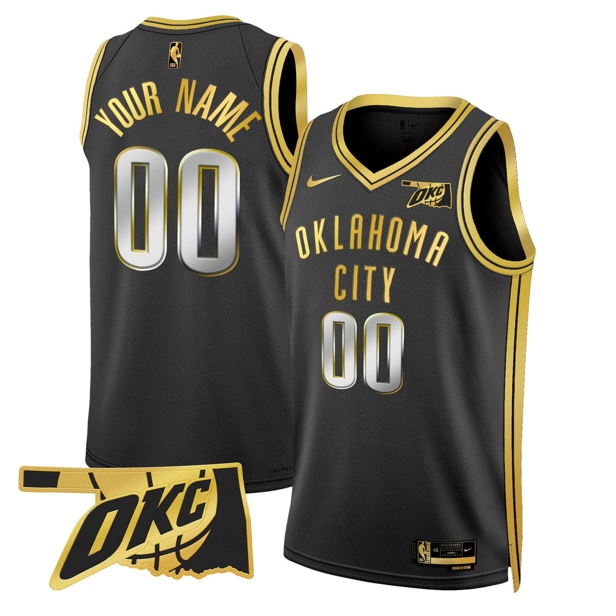 Oklahoma City Thunder Swingman Custom Jersey - Oklahoma Patch - Stitched