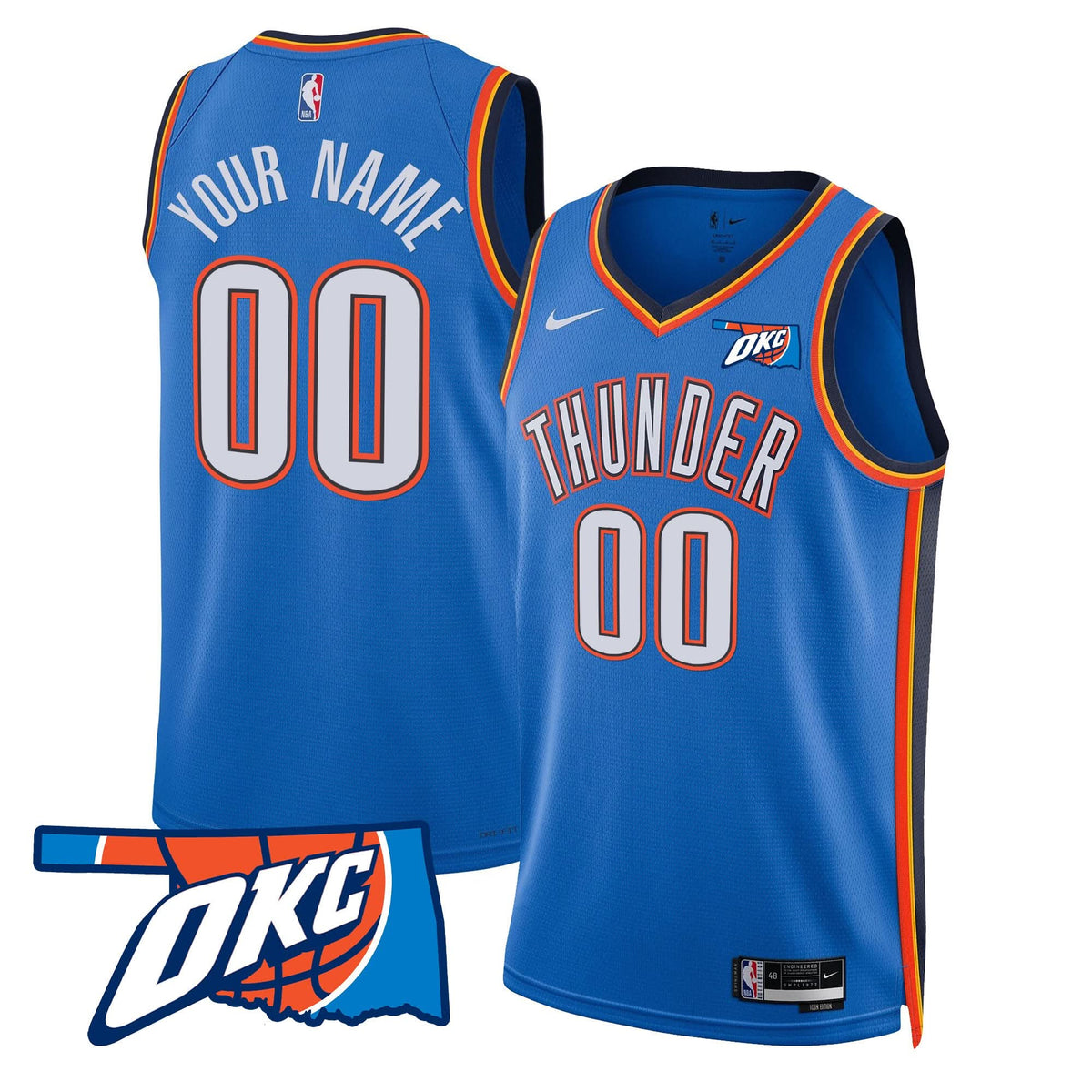 Oklahoma City Thunder Swingman Custom Jersey - Oklahoma Patch - Stitched
