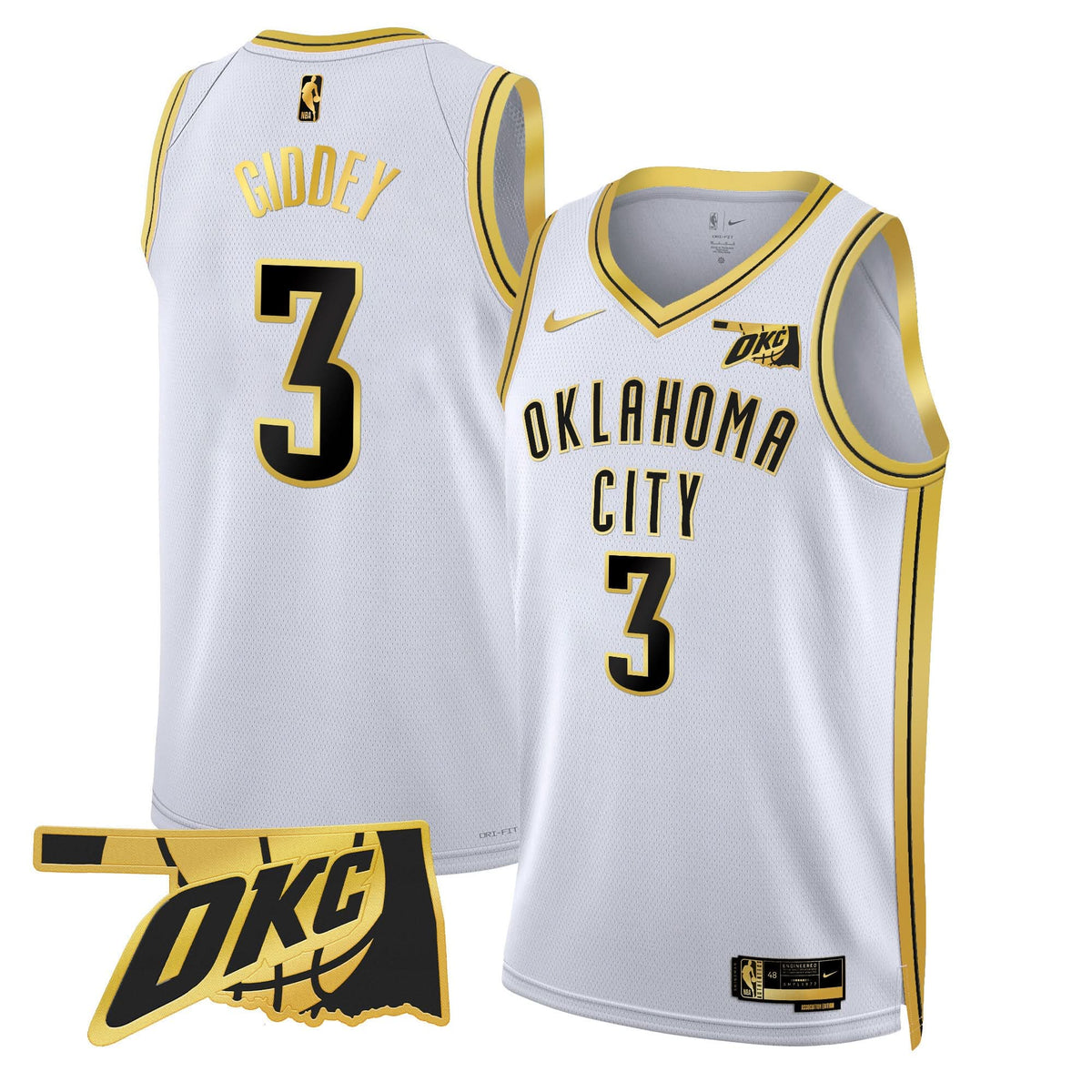Oklahoma City Thunder Swingman Jersey - Oklahoma Patch - Stitched