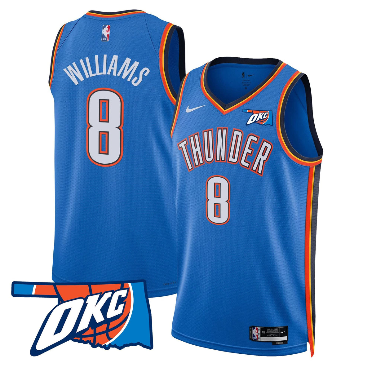 Oklahoma City Thunder Swingman Jersey - Oklahoma Patch - Stitched