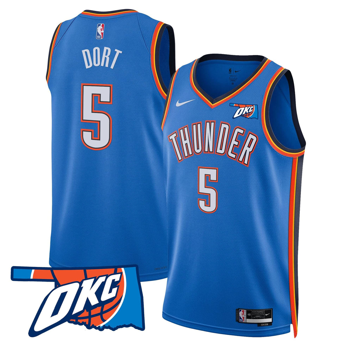 Oklahoma City Thunder Swingman Jersey - Oklahoma Patch - Stitched