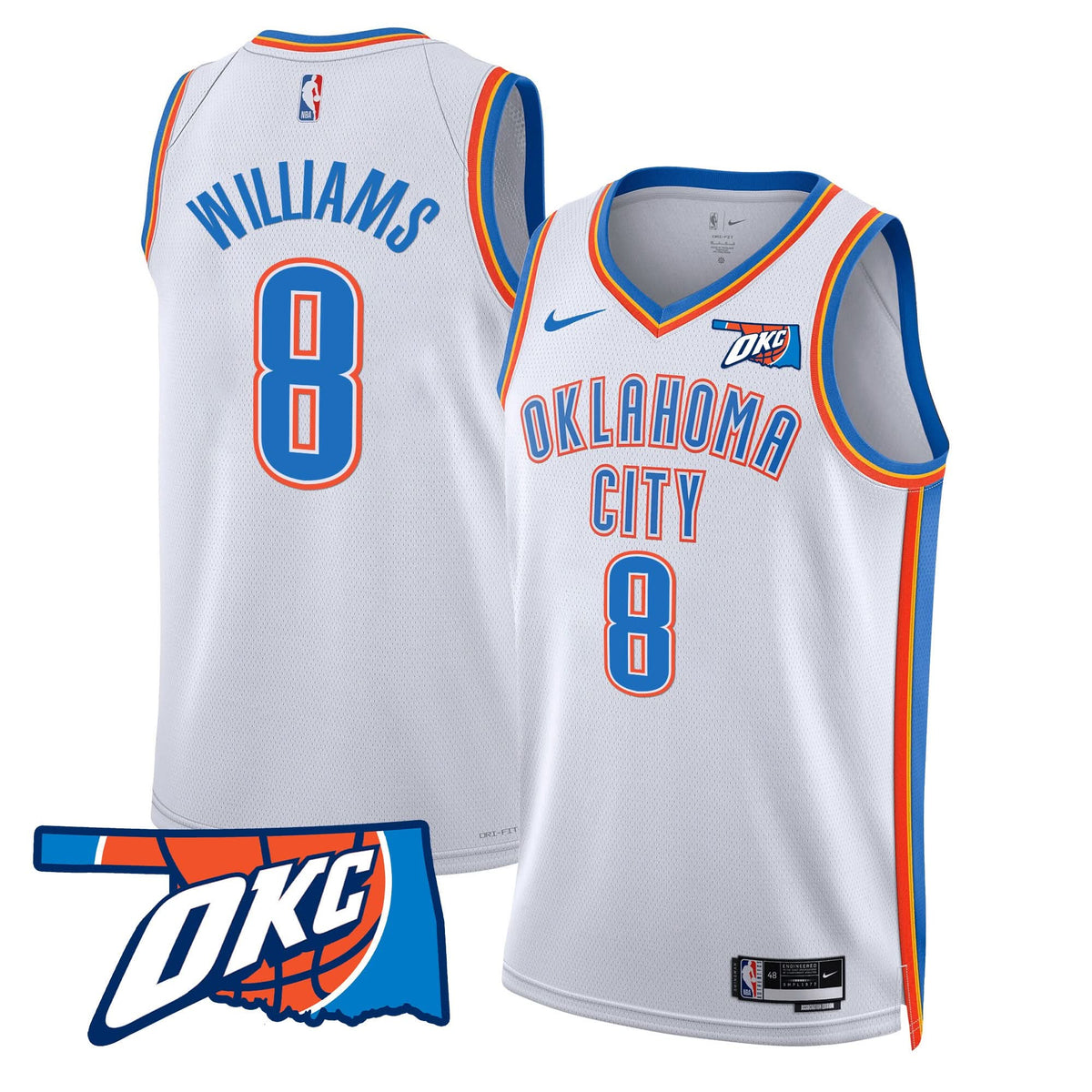 Oklahoma City Thunder Swingman Jersey - Oklahoma Patch - Stitched
