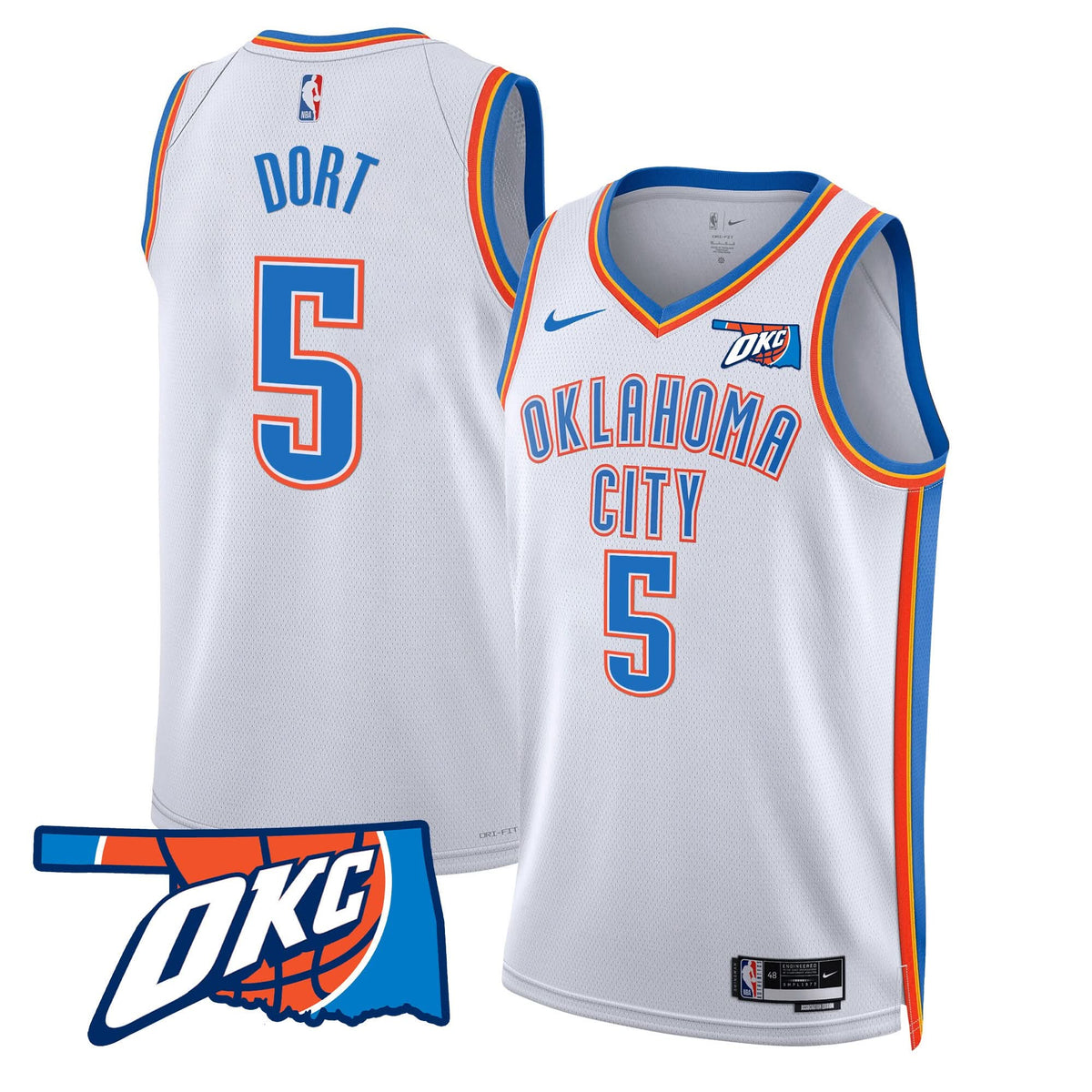 Oklahoma City Thunder Swingman Jersey - Oklahoma Patch - Stitched
