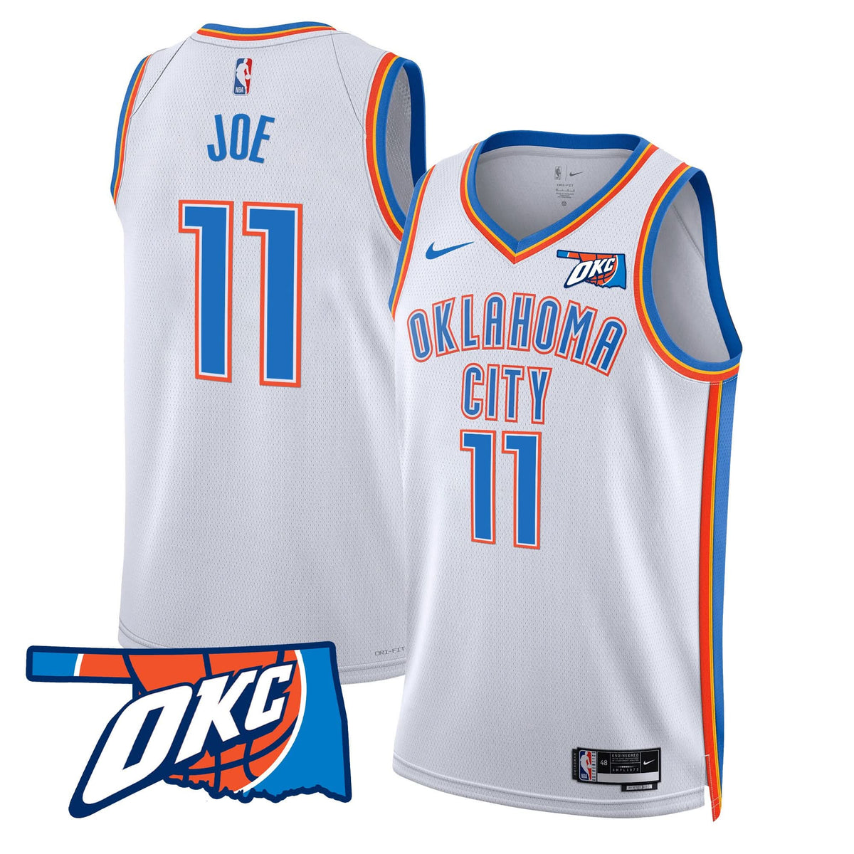Oklahoma City Thunder Swingman Jersey - Oklahoma Patch - Stitched