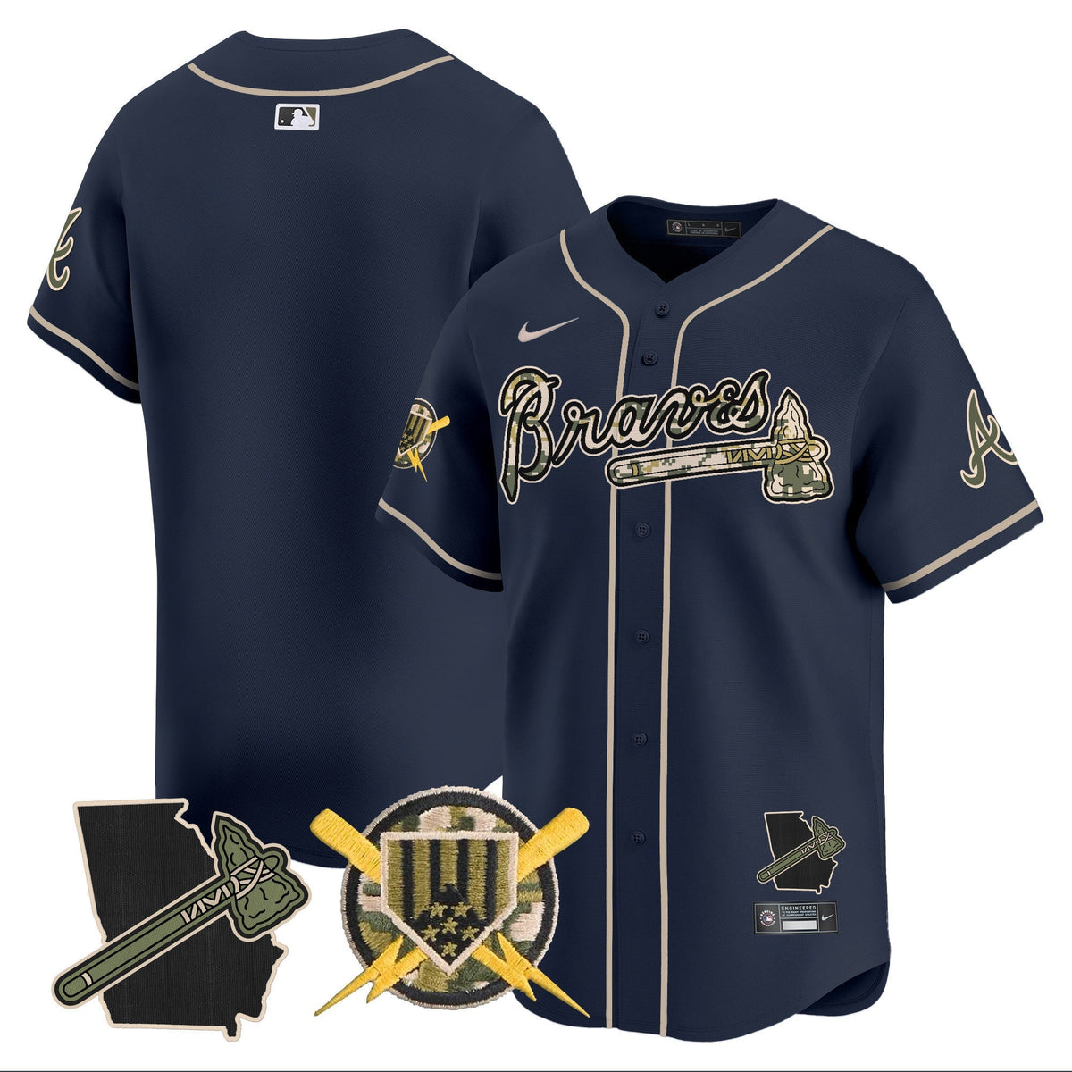 Atlanta Braves Armed Forces Day Vapor Premier Limited Jersey - Stitched