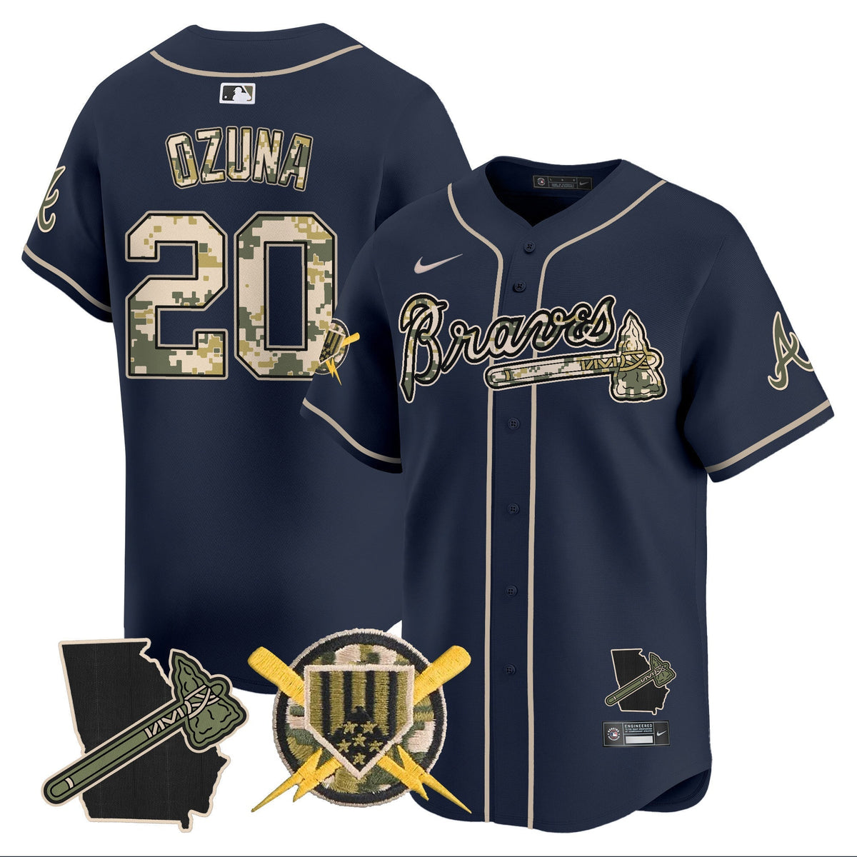 Atlanta Braves Armed Forces Day Vapor Premier Limited Jersey - Stitched
