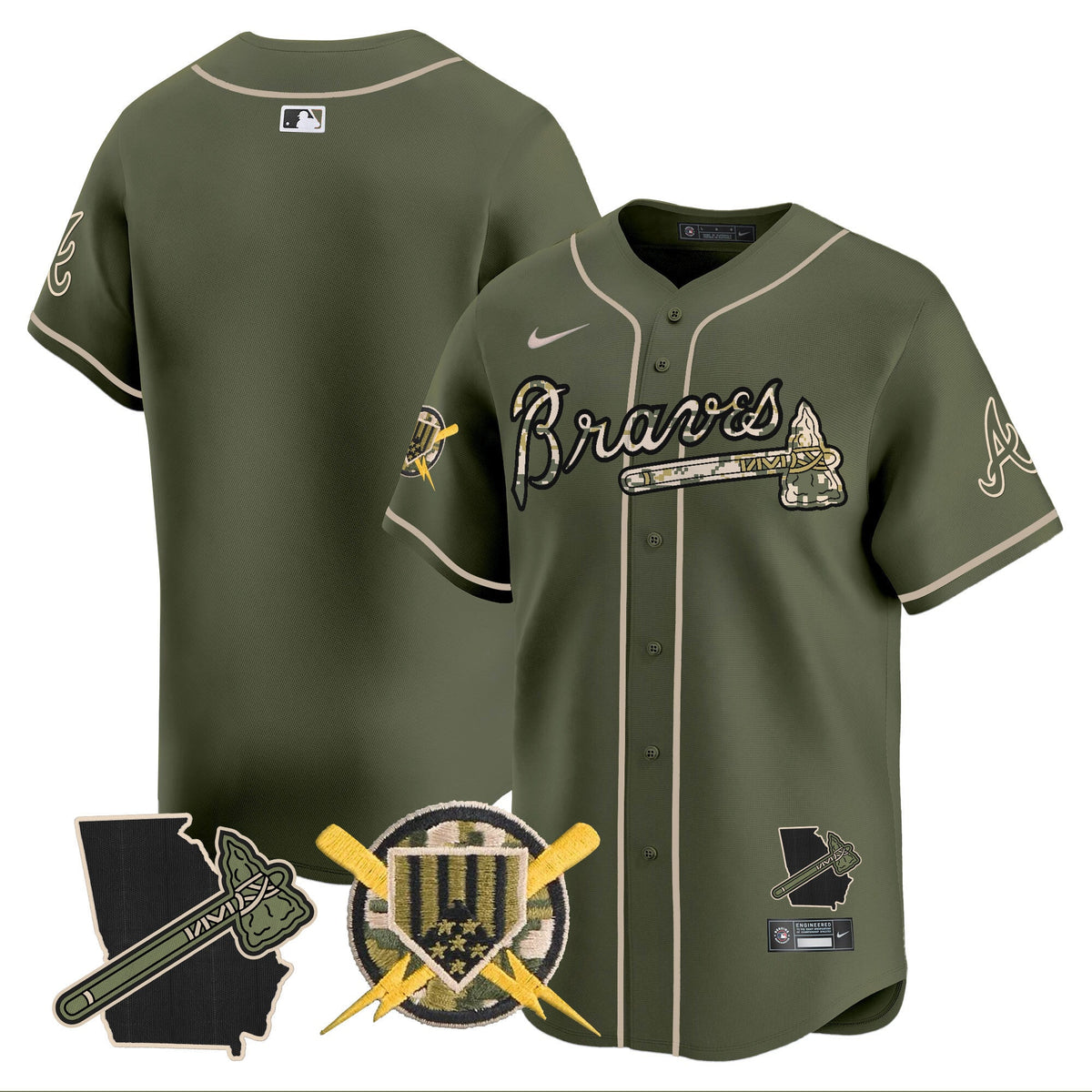 Atlanta Braves Armed Forces Day Vapor Premier Limited Jersey - Stitched