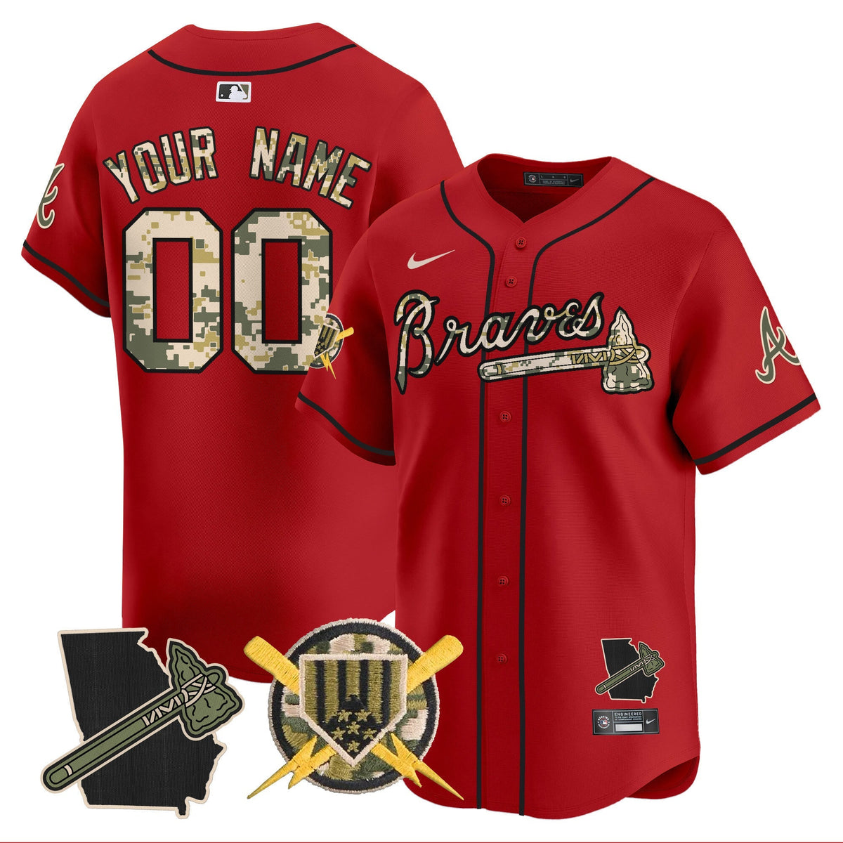 Atlanta Braves Armed Forces Day Vapor Premier Limited Custom Jersey - Stitched