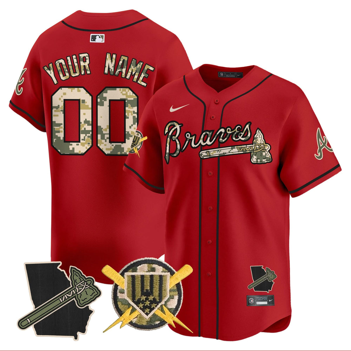 Atlanta Braves Armed Forces Day Vapor Premier Limited Custom Jersey - Stitched