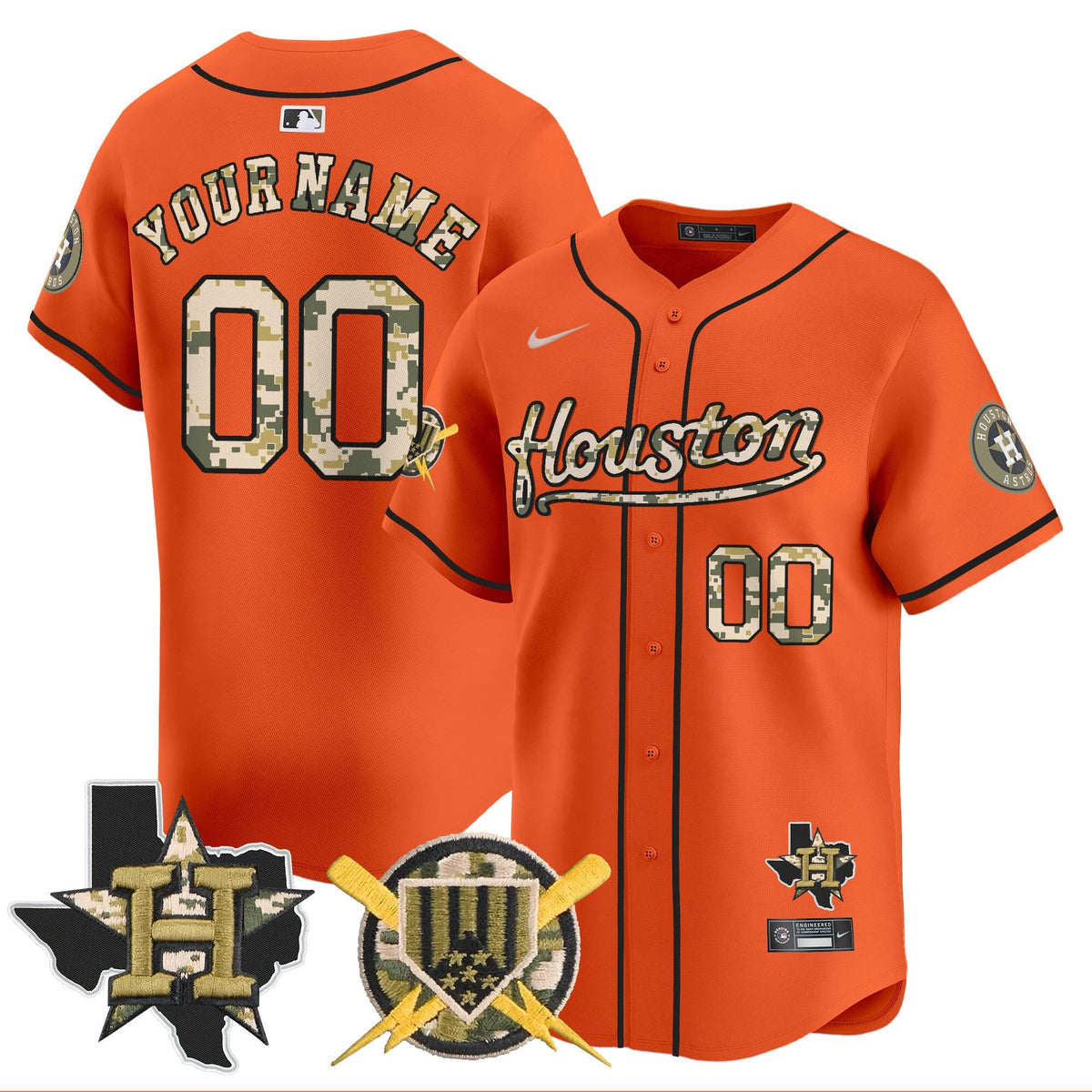 Houston Astros Armed Forces Day Vapor Premier Limited Custom Jersey - Stitched V2-Cuztomshoes
