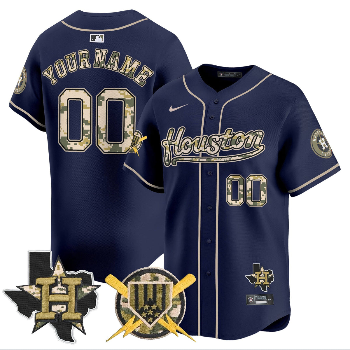 Houston Astros Armed Forces Day Vapor Premier Limited Custom Jersey - Stitched V2-Cuztomshoes