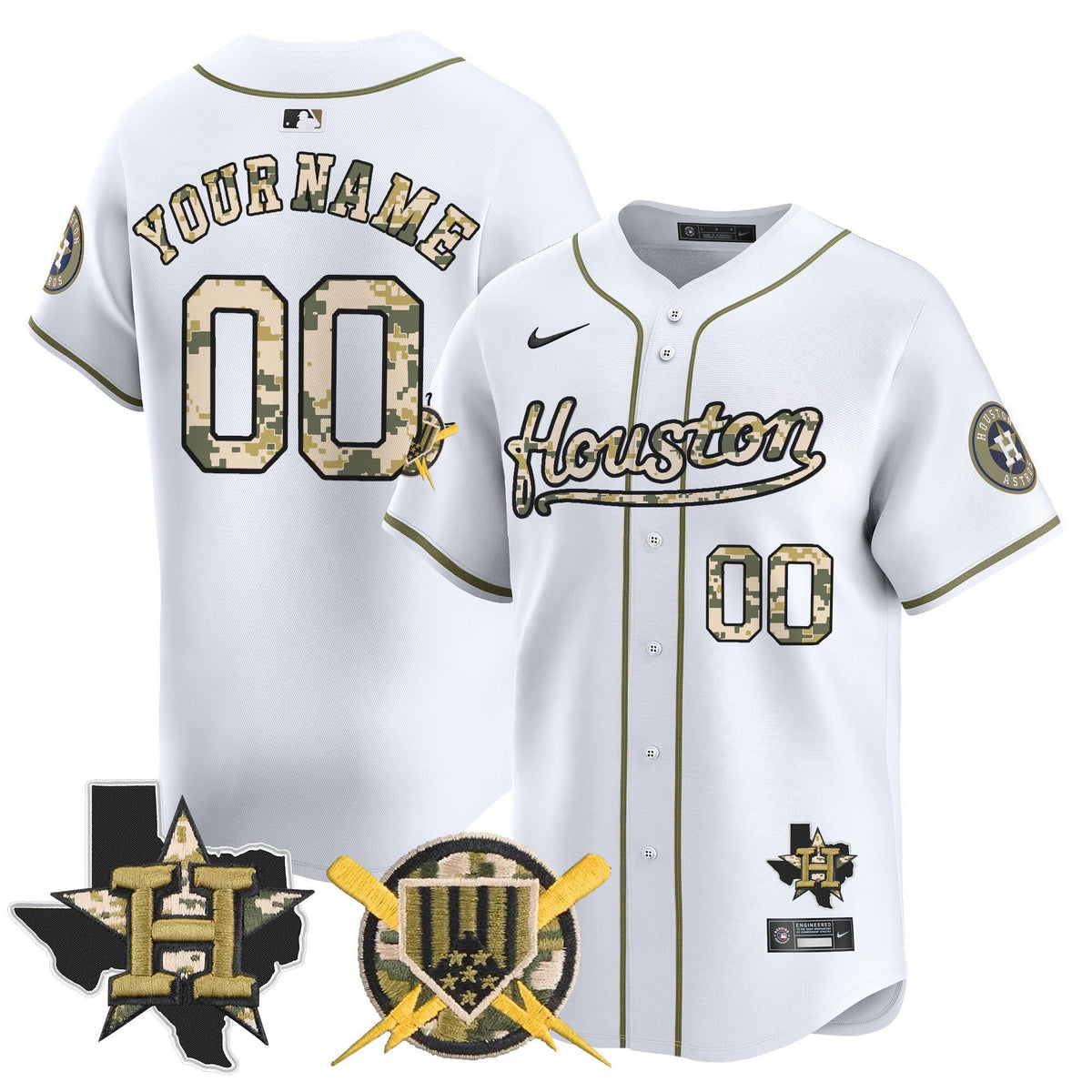Houston Astros Armed Forces Day Vapor Premier Limited Custom Jersey - Stitched V2-Cuztomshoes