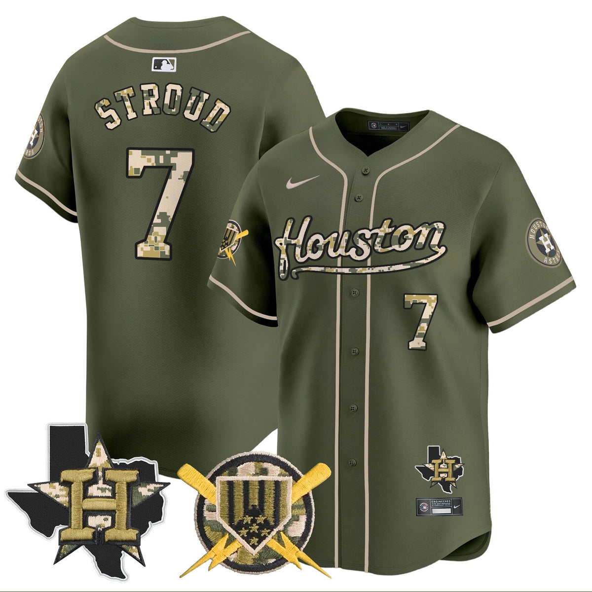 Houston Astros Armed Forces Day Vapor Premier Limited Jersey - Stitched V2-Cuztomshoes