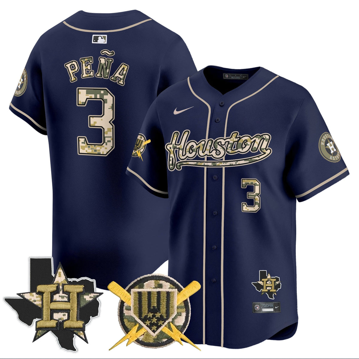 Houston Astros Armed Forces Day Vapor Premier Limited Jersey - Stitched V2-Cuztomshoes