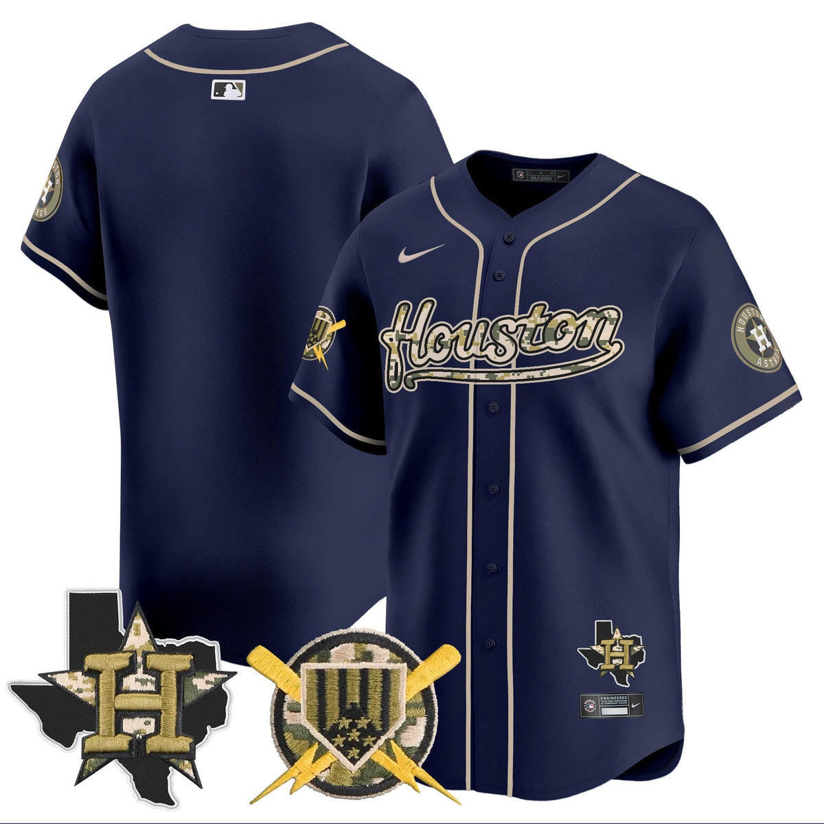 Houston Astros Armed Forces Day Vapor Premier Limited Jersey - Stitched V2-Cuztomshoes