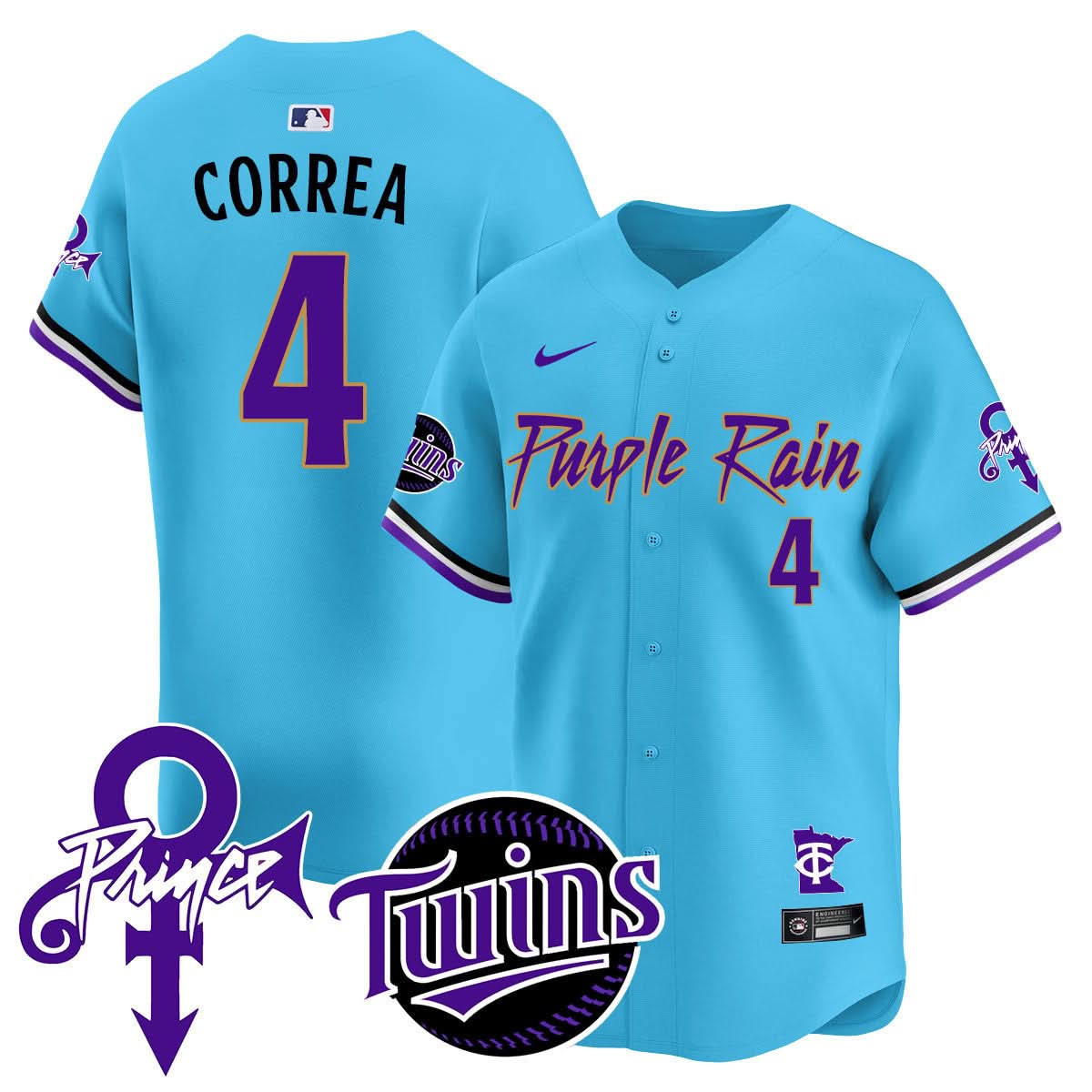 Minnesota Twins Prince Patch Vapor Premier Limited Jersey N1 - Stitched-Cuztomshoes