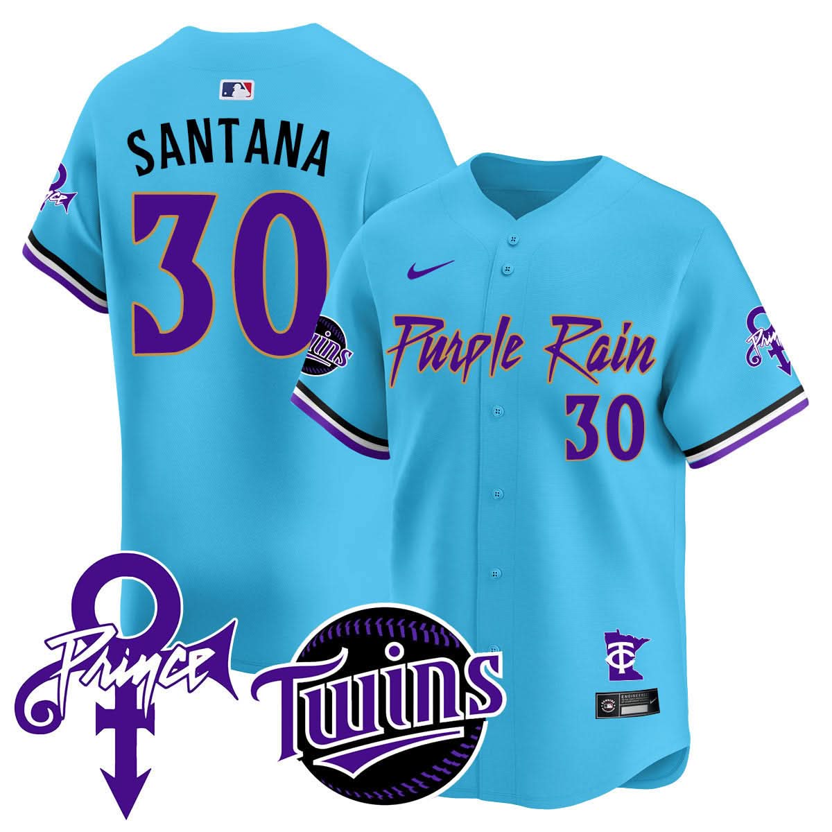 Minnesota Twins Prince Patch Vapor Premier Limited Jersey N1 - Stitched-Cuztomshoes